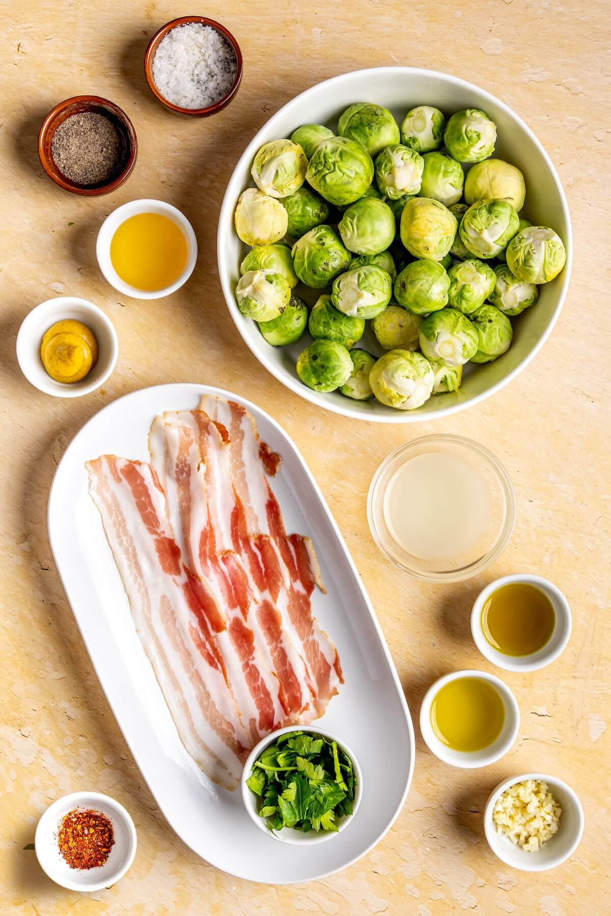 Ingredients for Honey Dijon Brussels Sprouts - Olivia Adriance