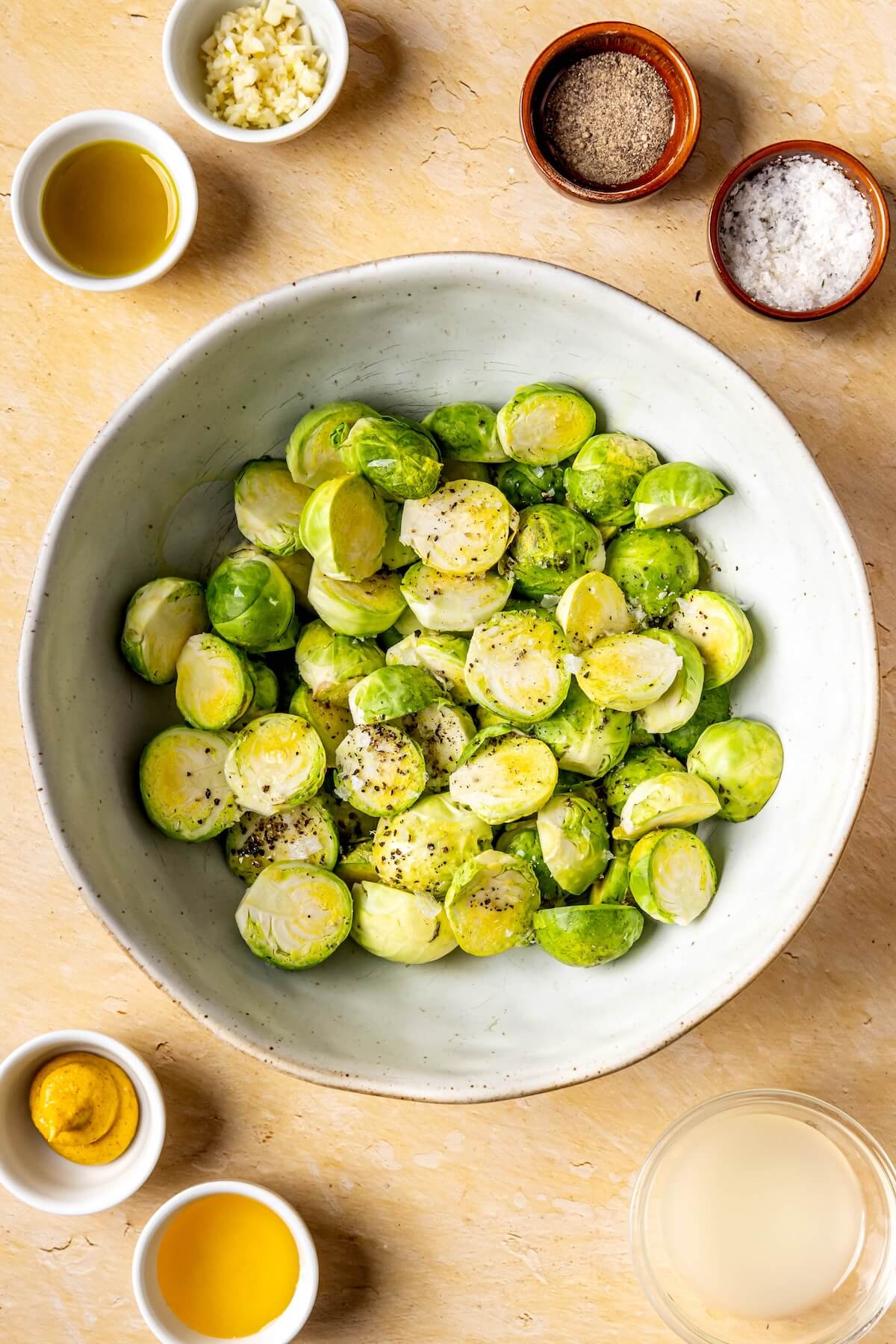 How to Make Honey Dijon Brussels Sprouts Step 1 - Olivia Adriance