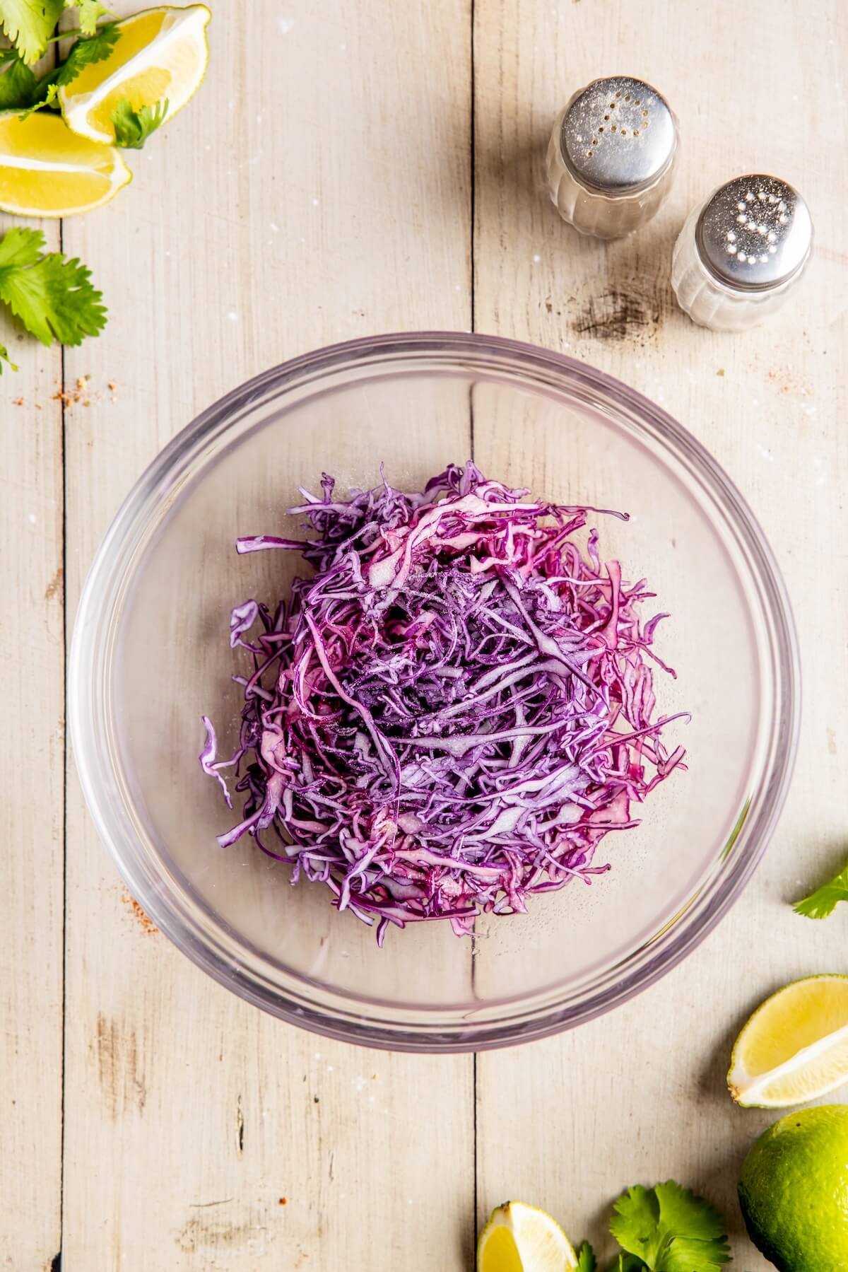 Cabbage Slaw for Saucy Braised Chicken Tacos