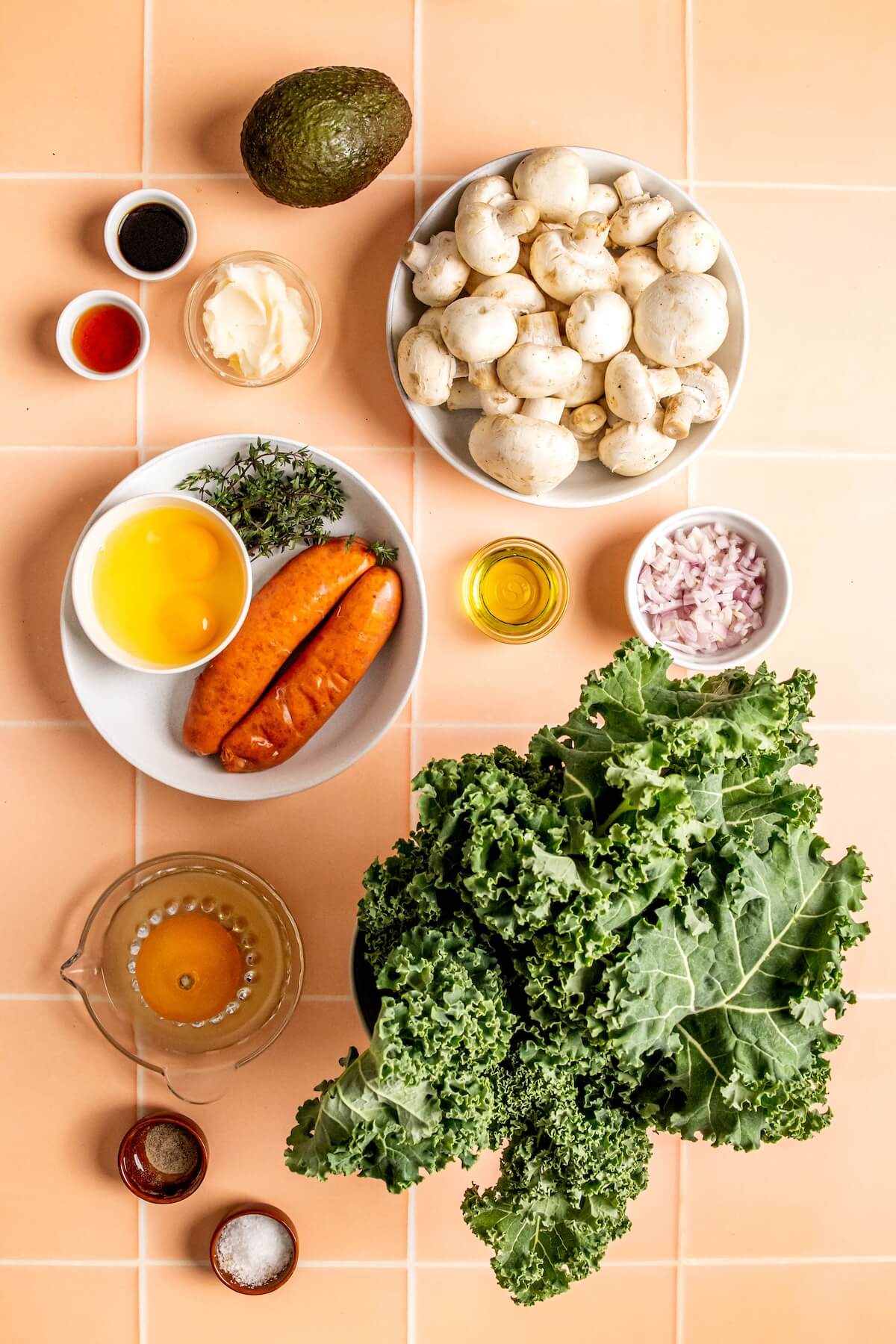 Ingredients for Savory Breakfast Bowls - Olivia Adriance