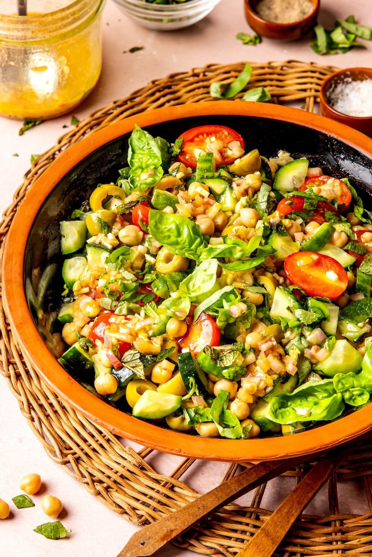 Cucumber Chickpea Greek Salad - Olivia Adriance