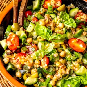 Cucumber Chickpea Greek Salad - Olivia Adriance