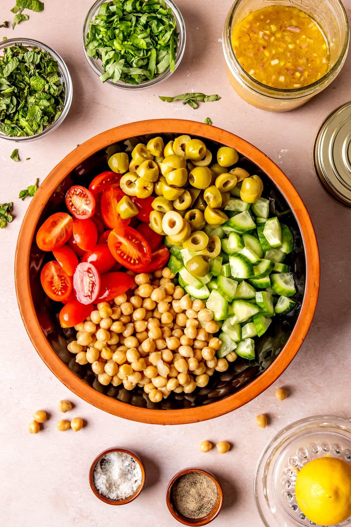 How to Make Cucumber Chickpea Greek Salad Step 4 - Olivia Adriance