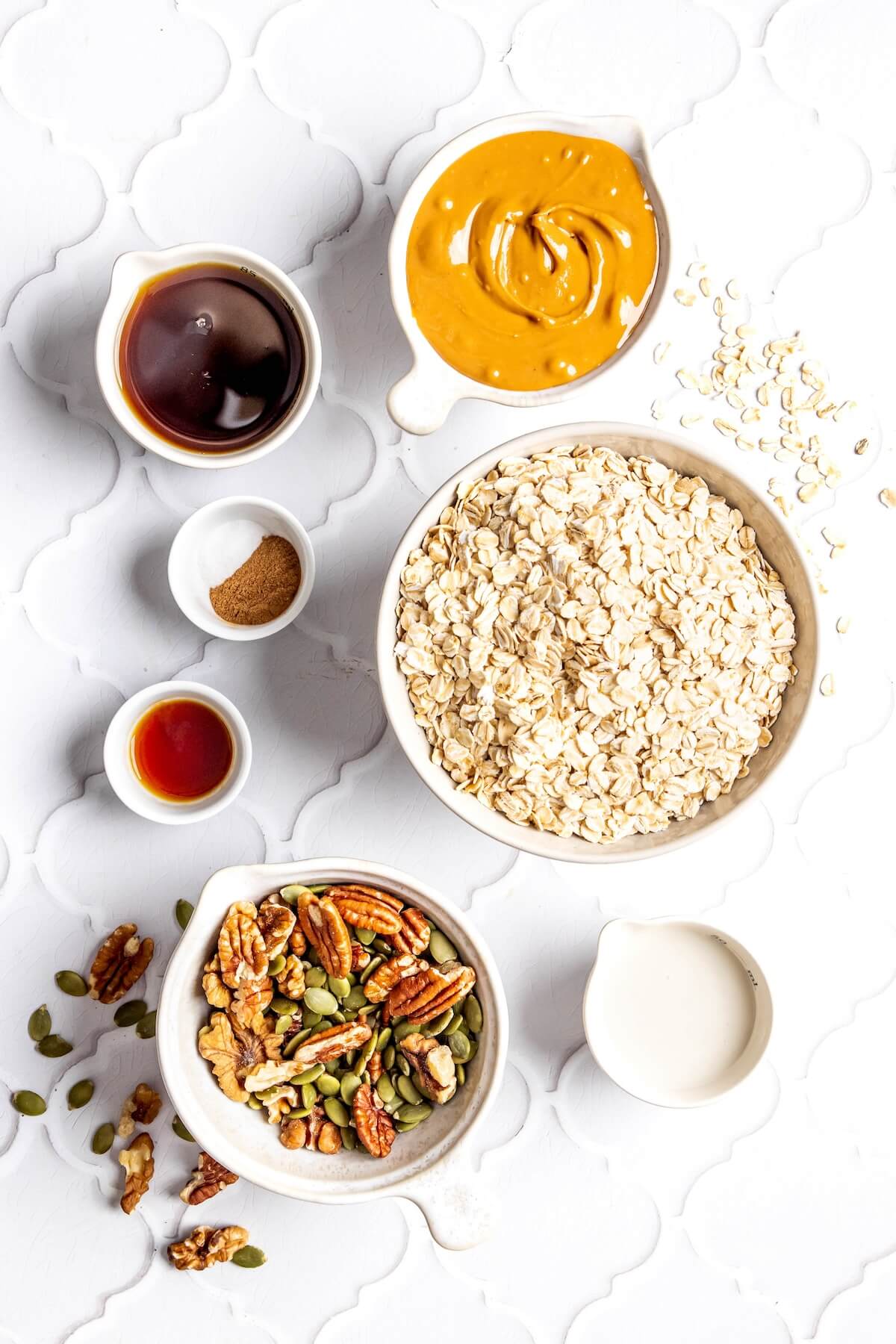 Ingredients for Maple Peanut Butter Granola - Olivia Adriance