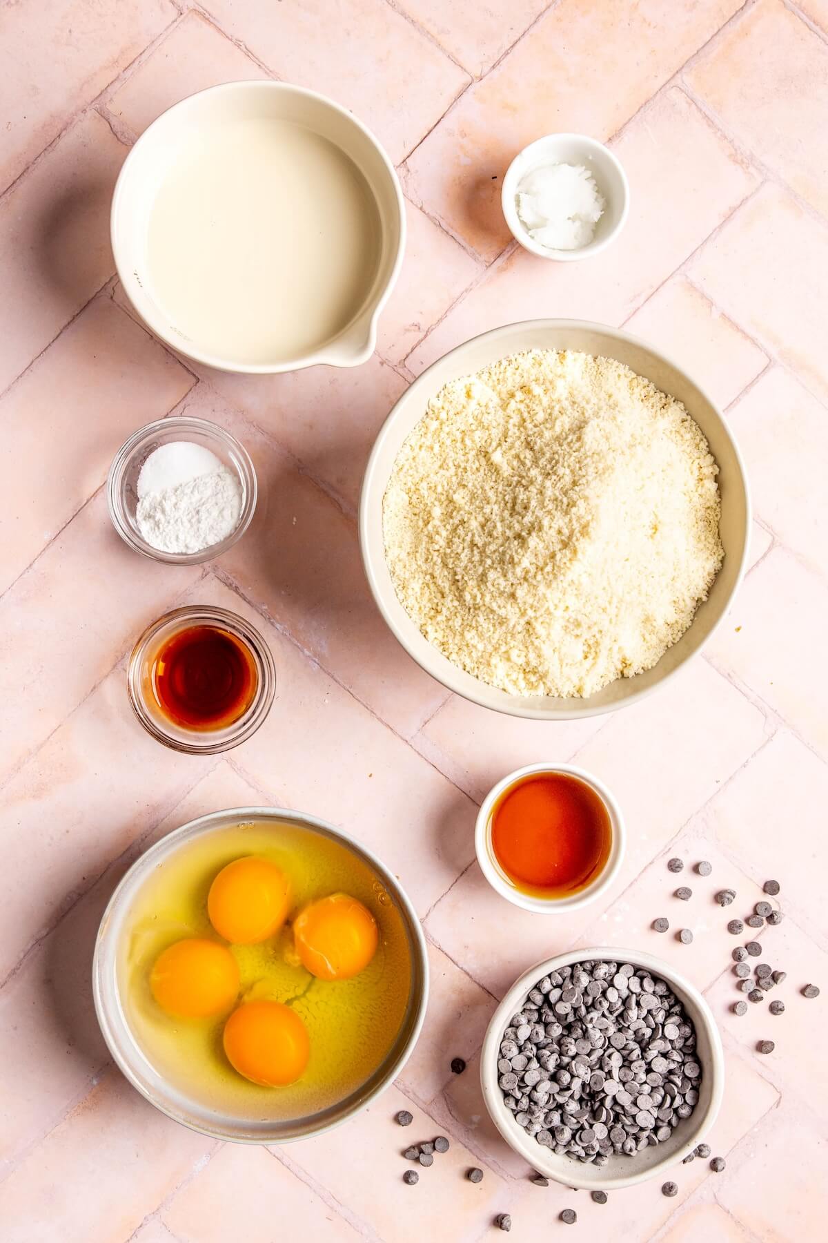 Ingredients for Gluten Free Fluffy Almond Flour Pancakes - Olivia Adriance