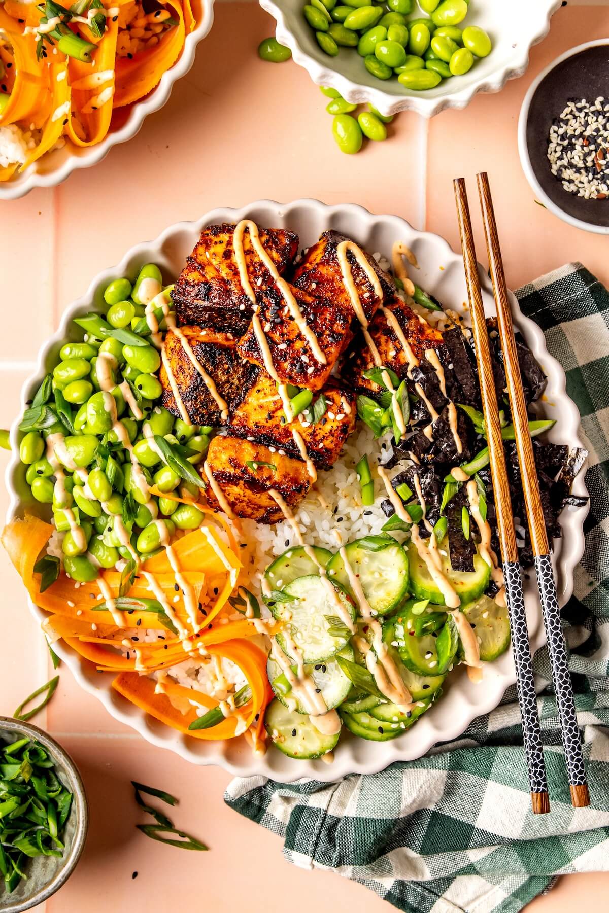 Spicy Salmon Sushi Bowls - Olivia Adriance