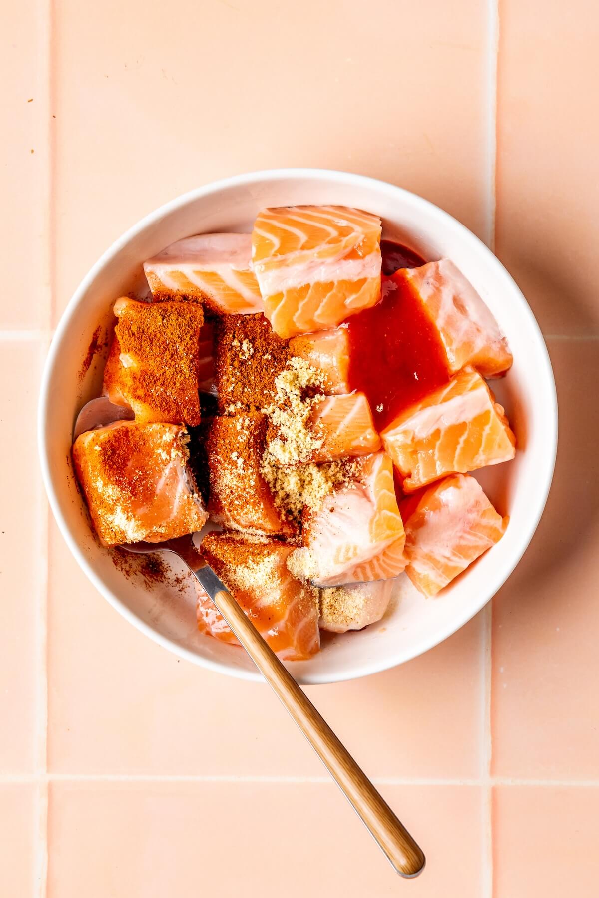 How to Make Spicy Salmon Sushi Bowls Step 1 - Olivia Adriance
