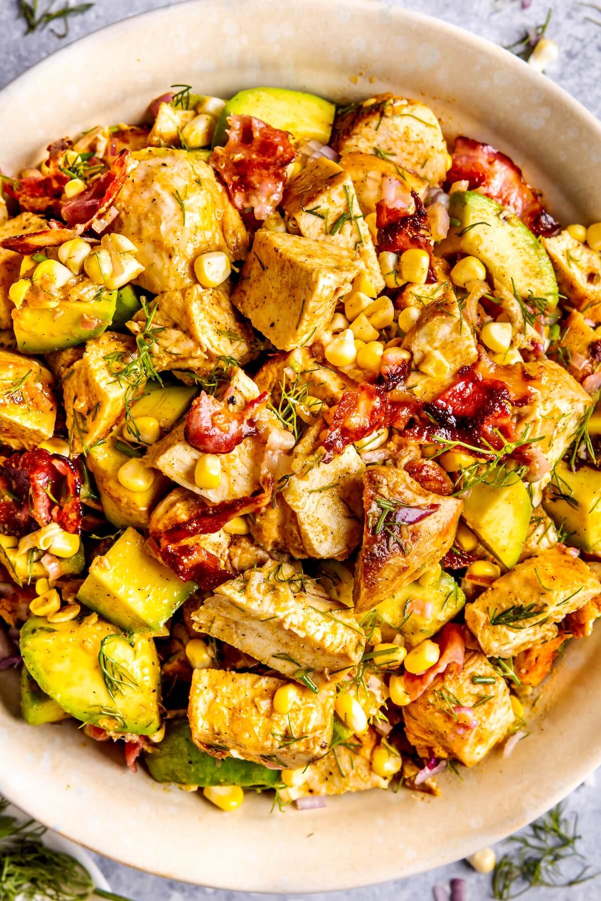 Avocado Corn Chicken Salad - Olivia Adriance