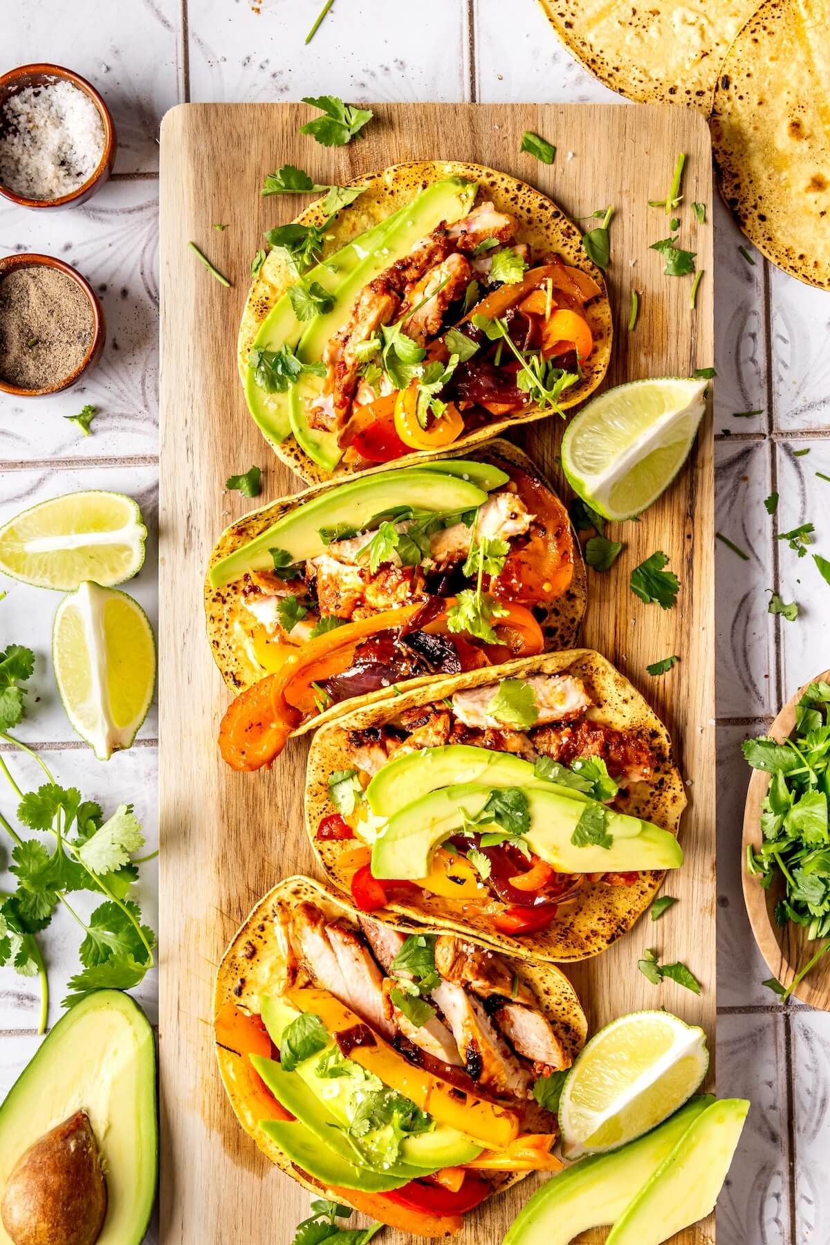 Salsa Marinated Stovetop Chicken Fajitas - Olivia Adriance