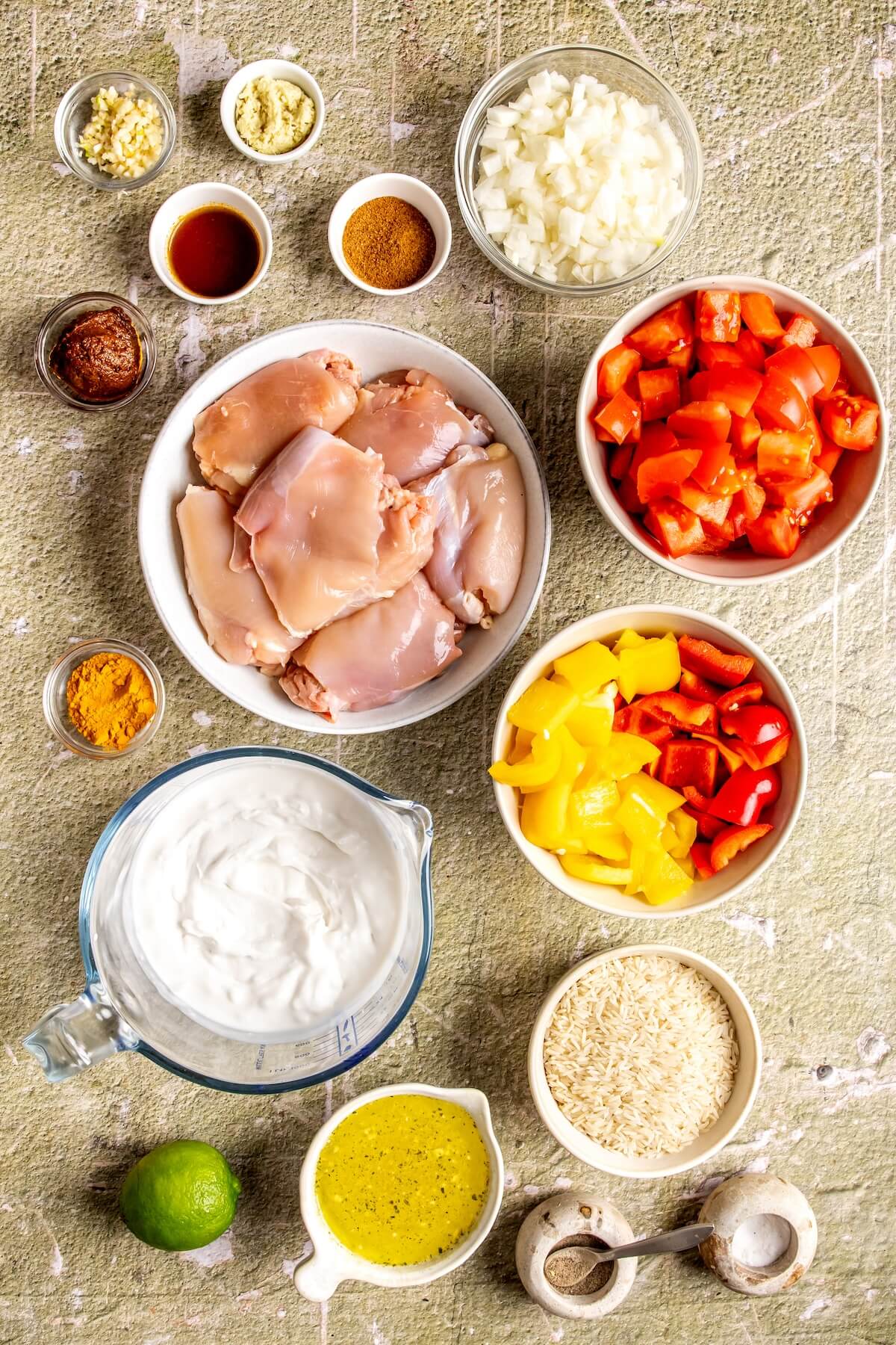Ingredients for One Pot Thai-Inspired Chicken and Rice - Olivia Adriance