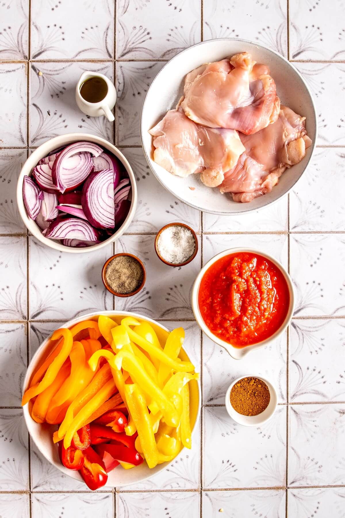 Ingredients for Salsa Marinated Stovetop Chicken Fajitas - Olivia Adriance
