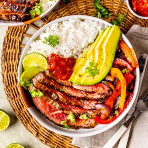Marinated Steak Fajita Bowls - Olivia Adriance