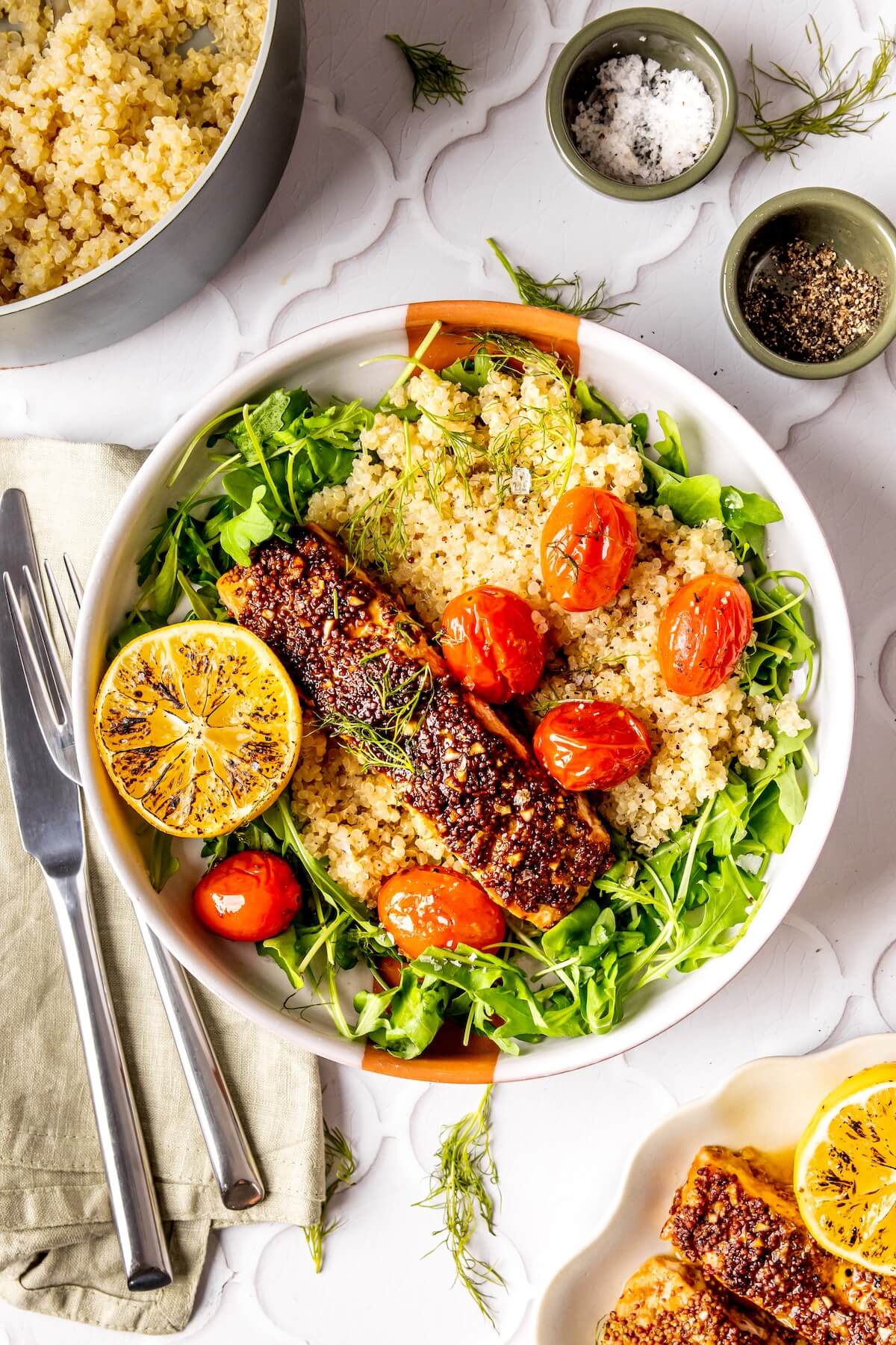 Mustard Salmon and Lemony Quinoa - Olivia Adriance