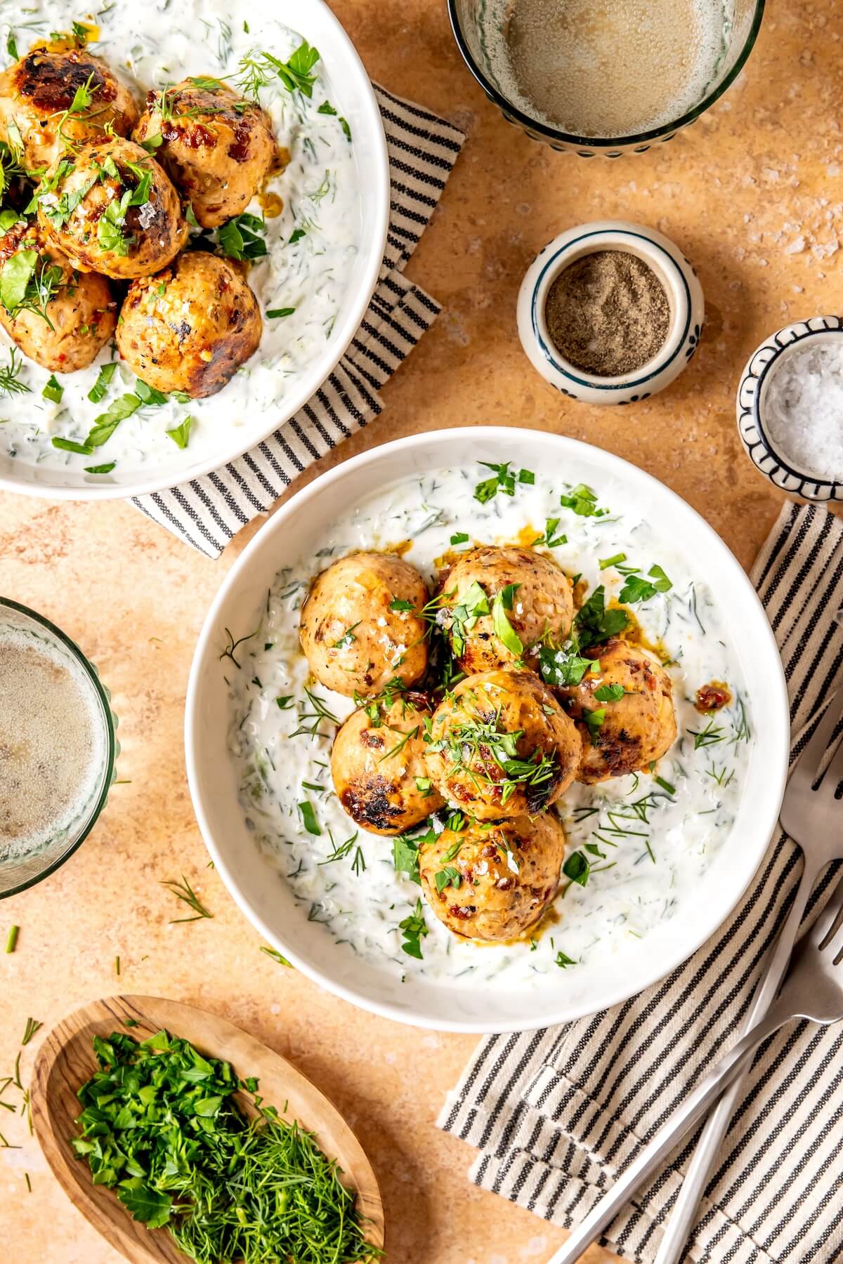 Sun Dried Tomato Meatballs with DF Tzatziki - Olivia Adriance