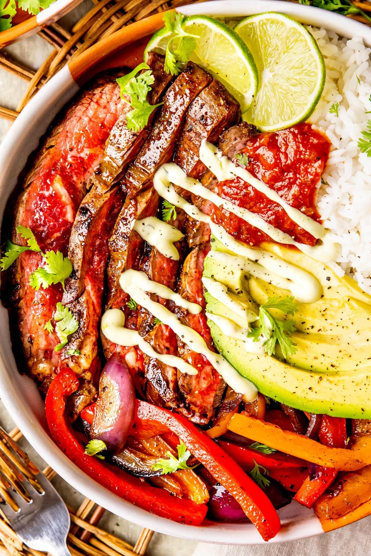 Marinated Steak Fajita Bowls - Olivia Adriance