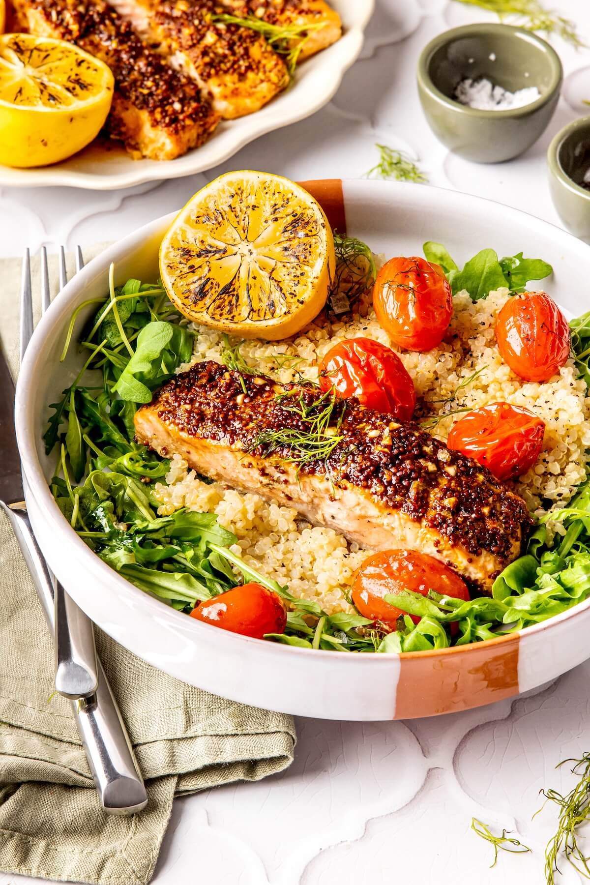 Mustard Salmon and Lemony Quinoa - Olivia Adriance