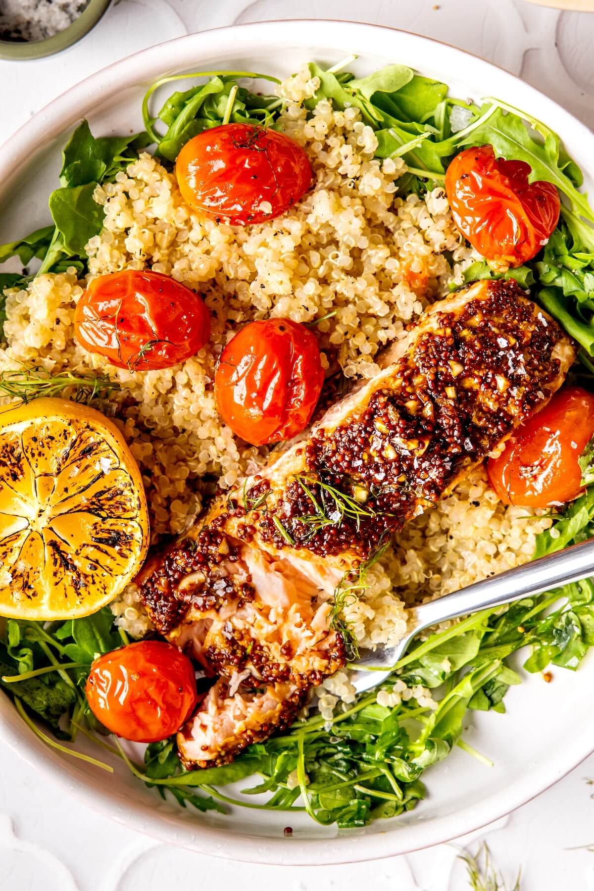 Mustard Salmon and Lemony Quinoa - Olivia Adriance