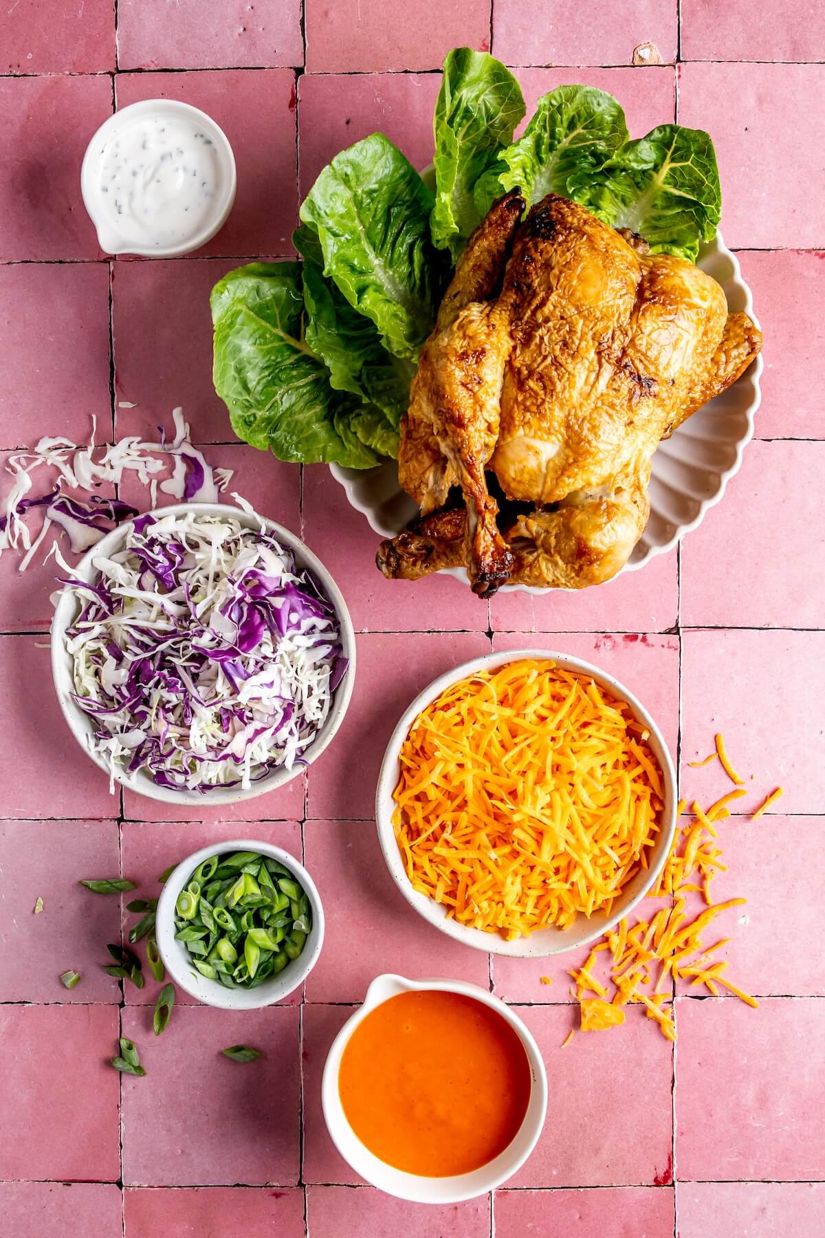 Buffalo Pulled Chicken Salad Ingredients - Olivia Adriance