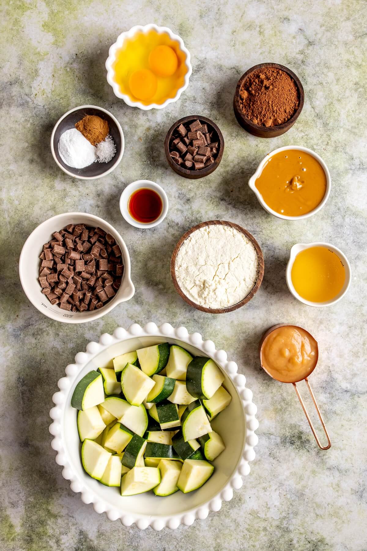Ingredients for Gluten Free Double Chocolate Zucchini Blender Muffins - Olivia Adriance
