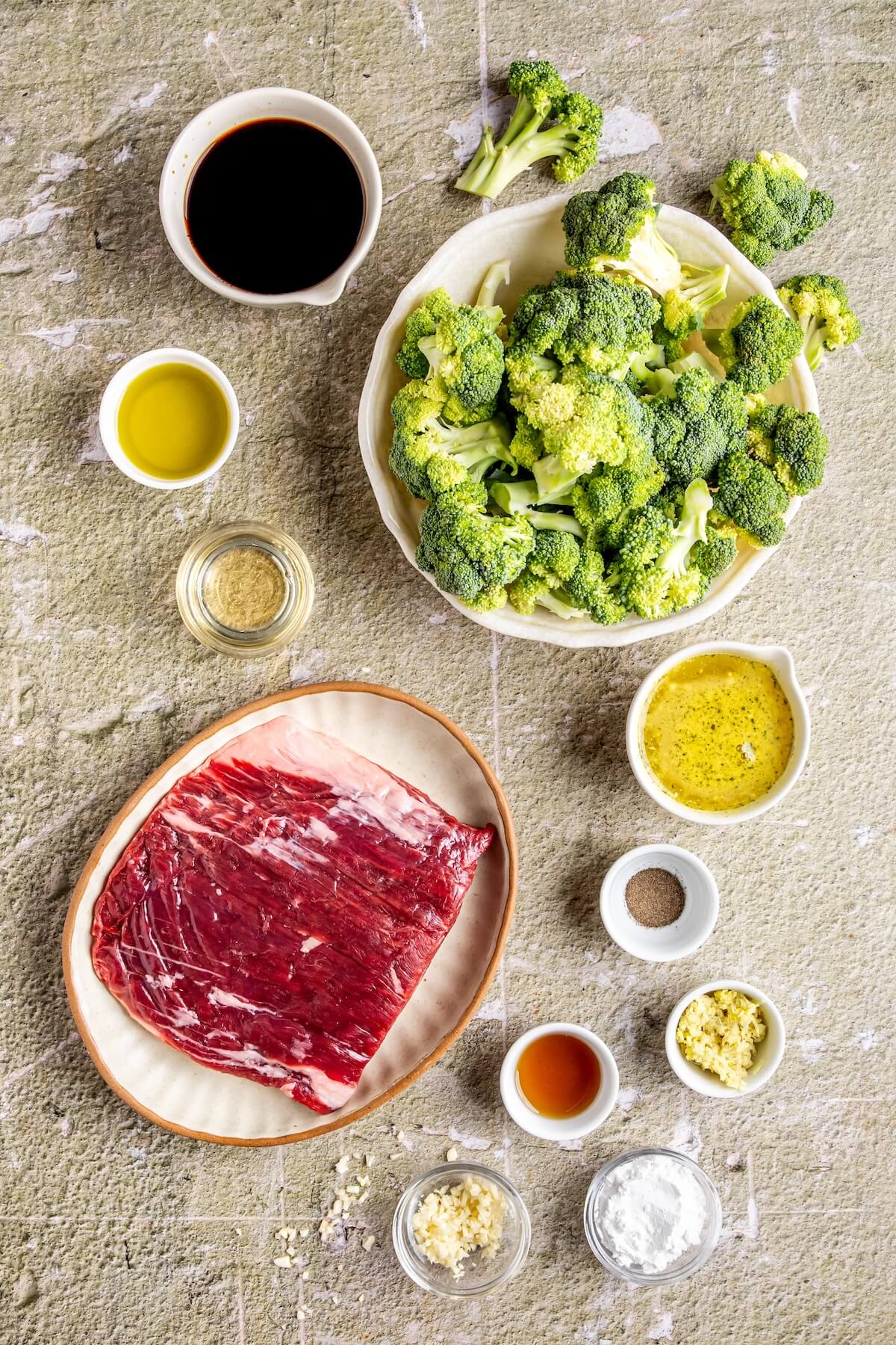 One Skillet Beef and Broccoli Ingredients - Olivia Adriance