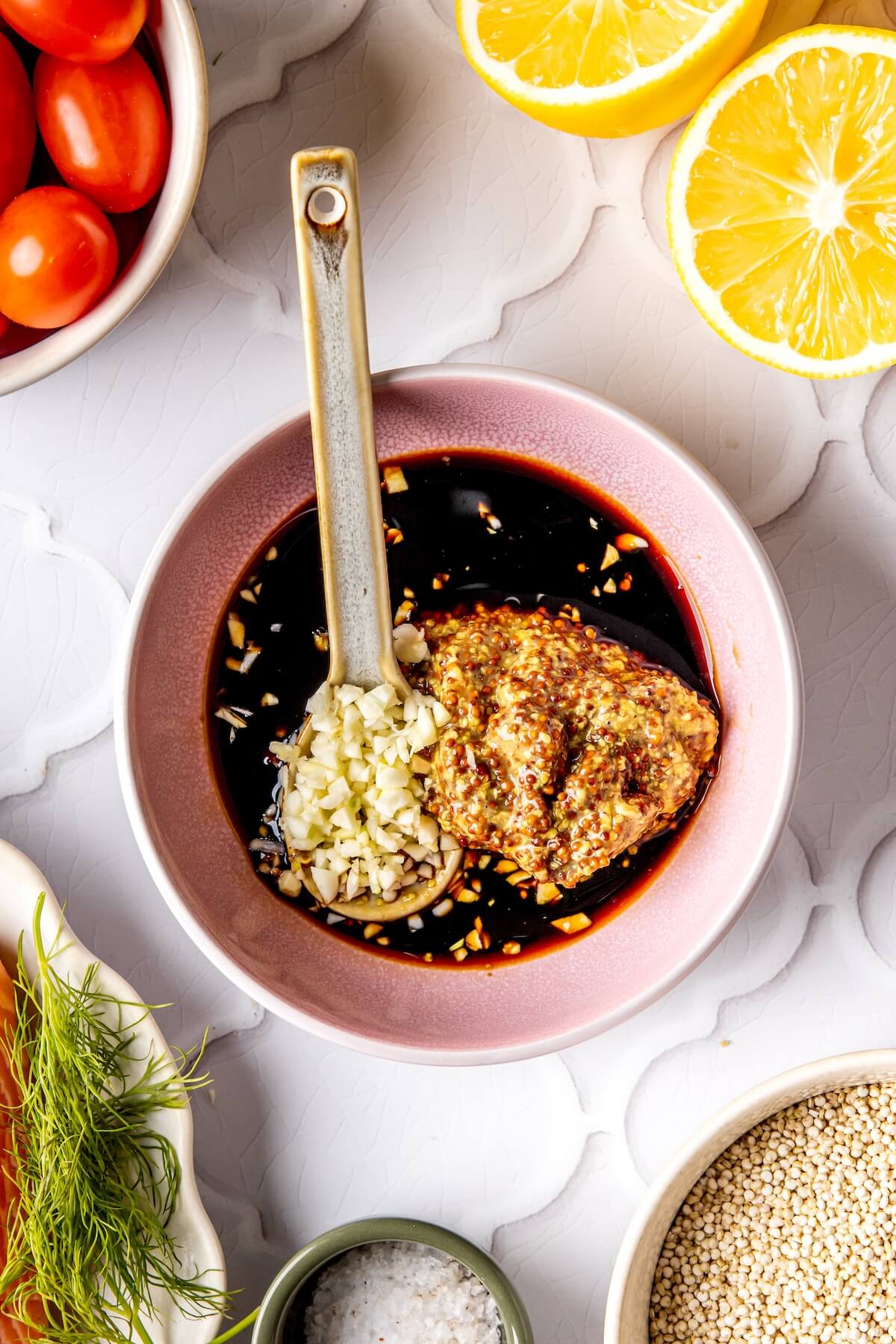 How to Make Mustard Salmon and Lemony Quinoa Step 1 - Olivia Adriance