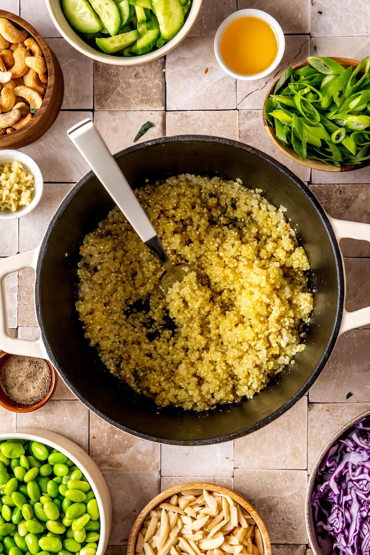 How to Make Edamame Quinoa Crunch Salad Step 2 - Olivia Adriance