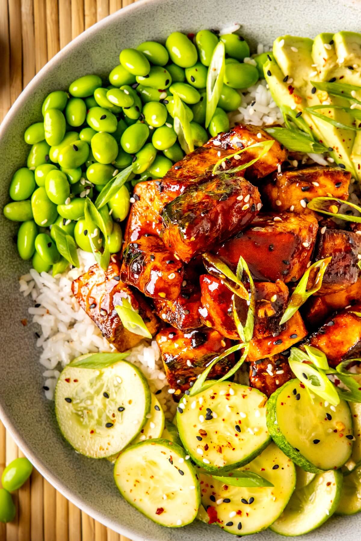 Honey Sriracha Salmon Bowls - Olivia Adriance