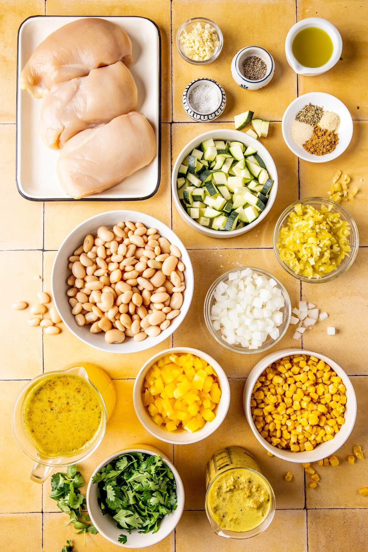 Loaded Veggie Salsa Verde Chicken Chili Ingredients - Olivia Adriance