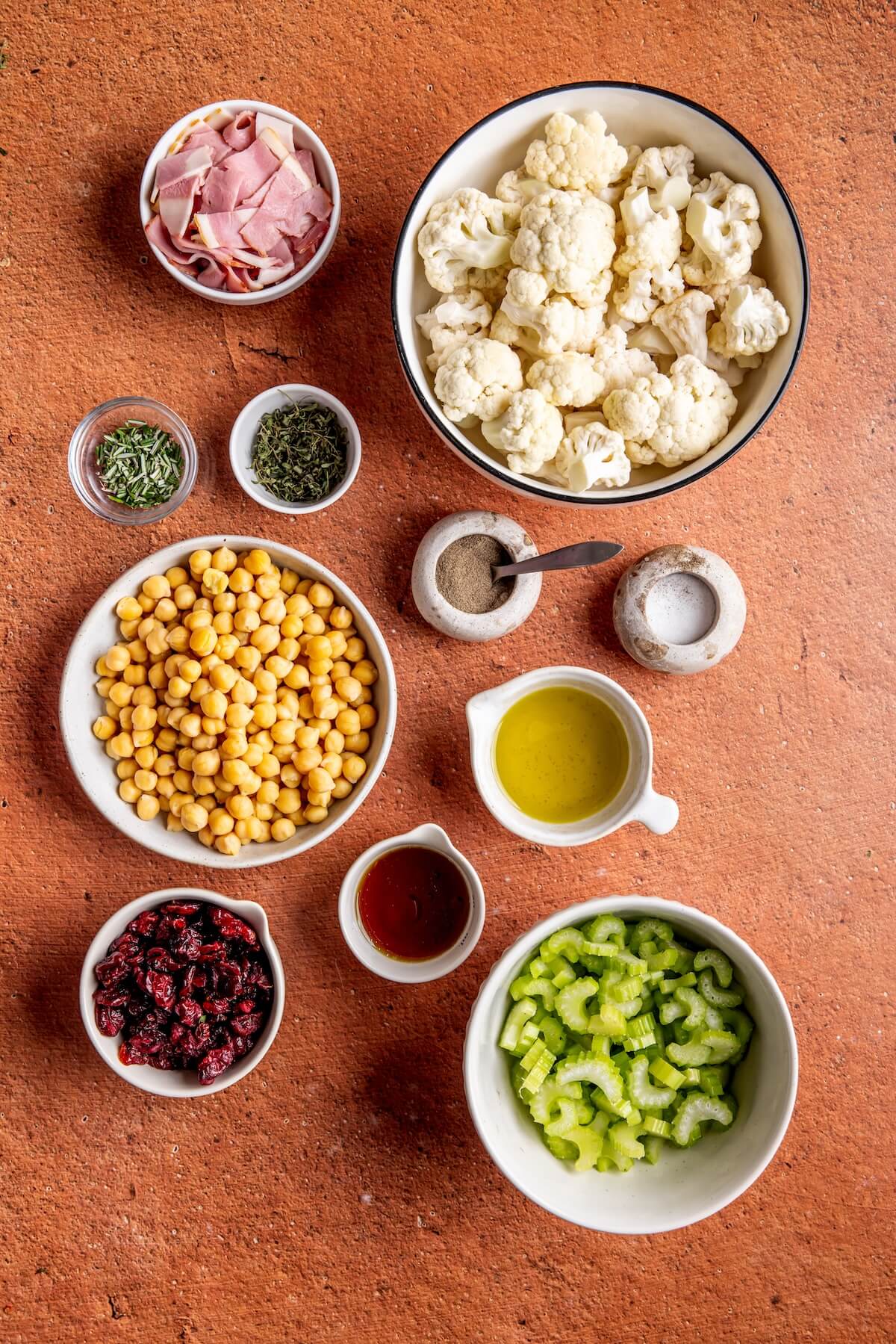 Herb and Maple Roasted Cauliflower with Chickpeas Ingredients - Olivia Adriance