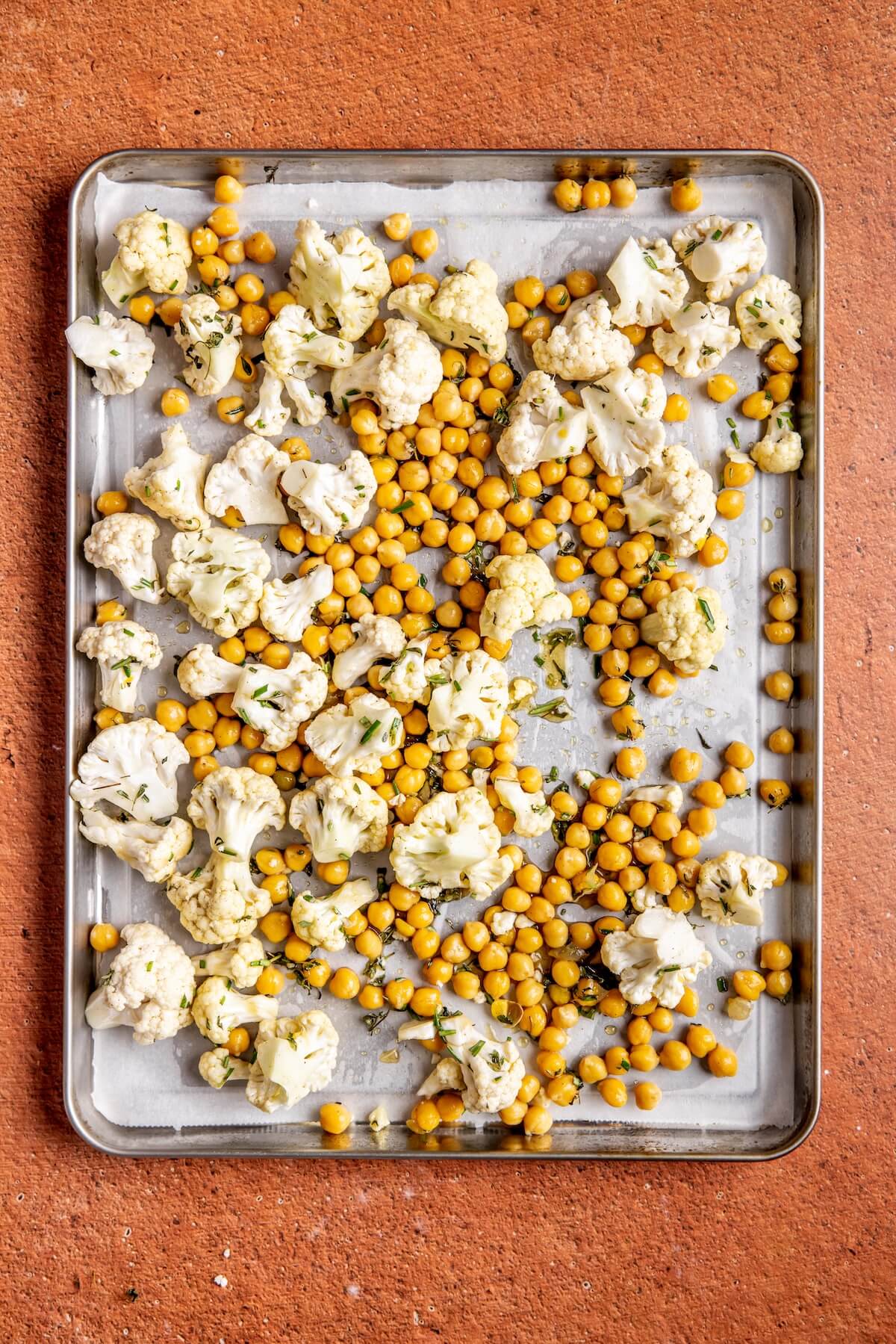 Herb and Maple Roasted Cauliflower with Chickpeas Step 2 - Olivia Adriance
