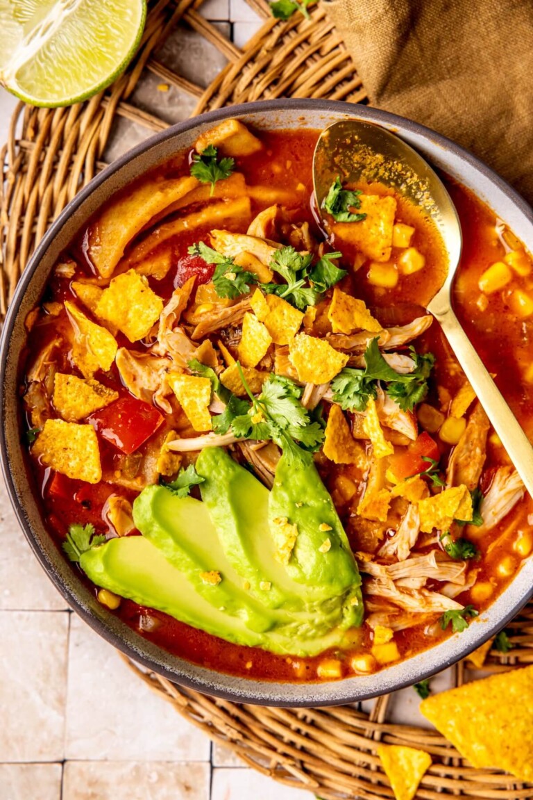 EASY ROTISSERIE CHICKEN TORTILLA SOUP