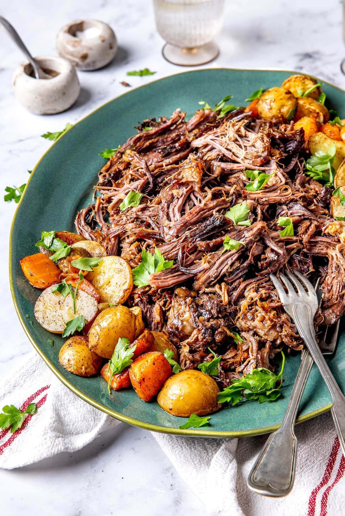 Viral Chuck Roast with Potatoes and Carrots - Olivia Adriance