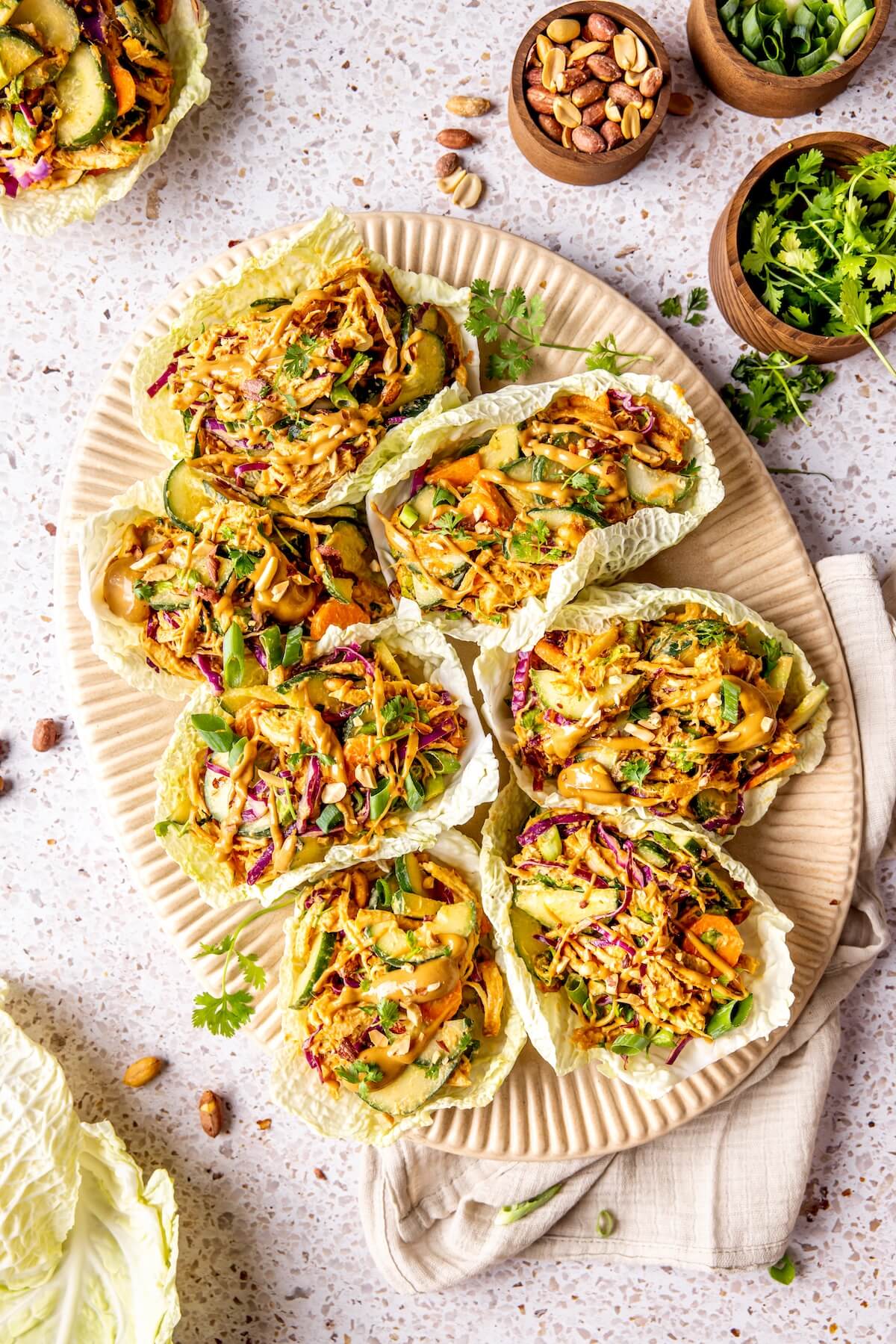 Peanut Satay Lettuce Cups - Olivia Adriance