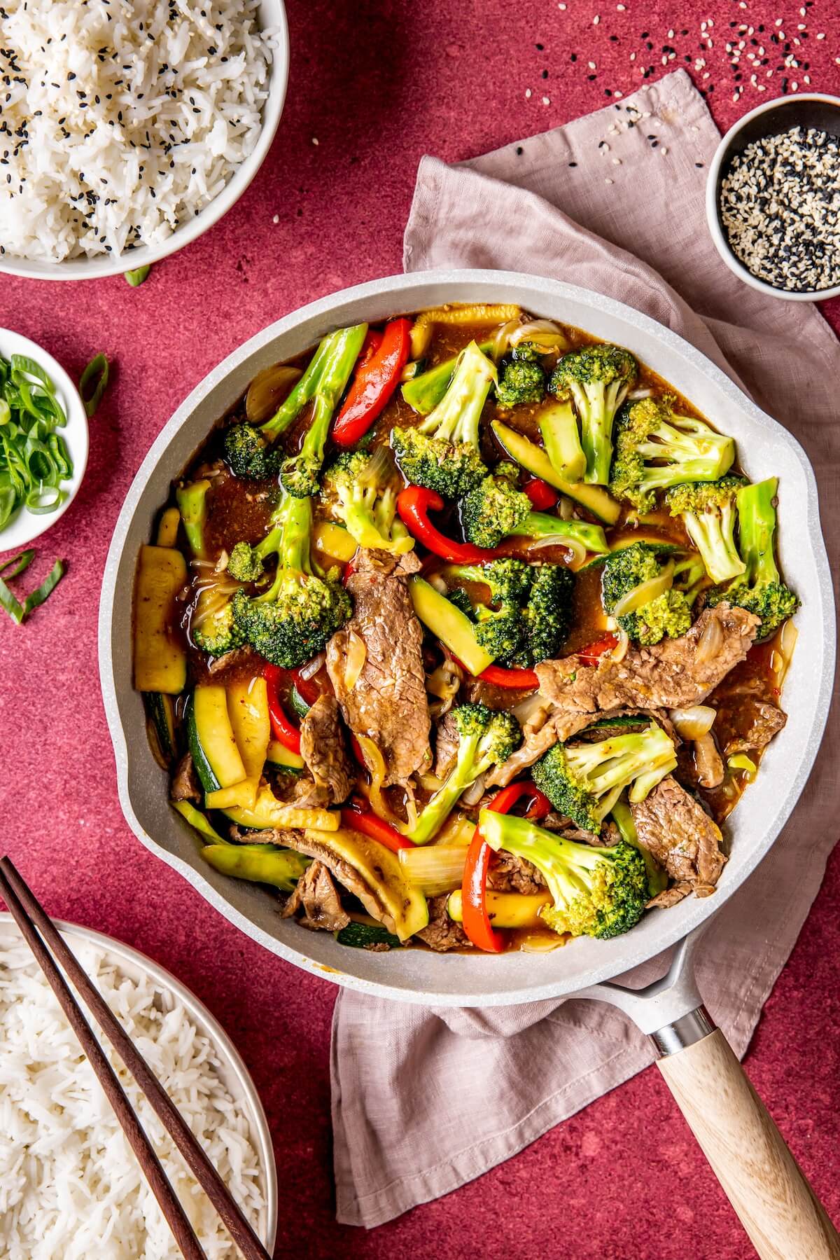 Saucy Skirt Steak Stir Fry - Olivia Adriance