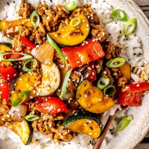 20 Minute Orange Pork Stir Fry - Olivia Adriance