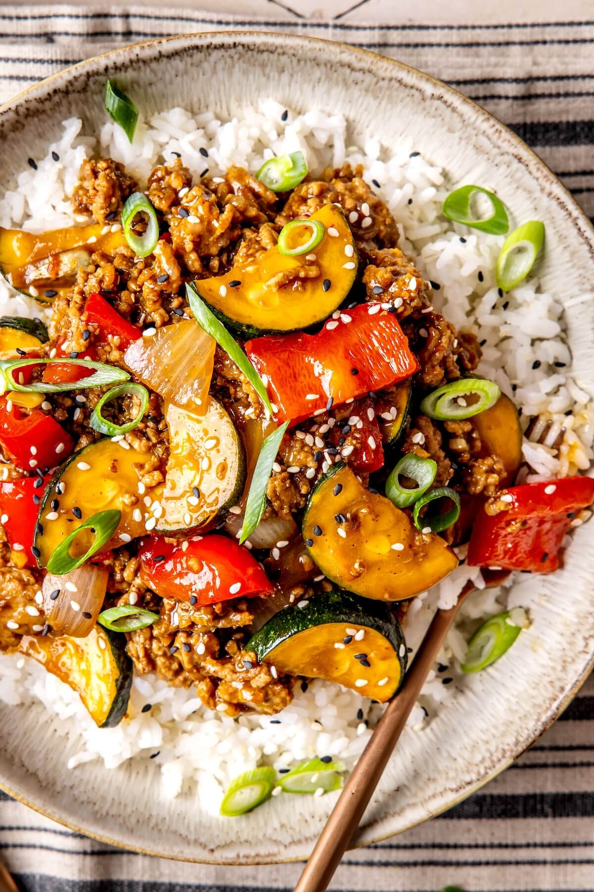 20 Minute Orange Pork Stir Fry - Olivia Adriance