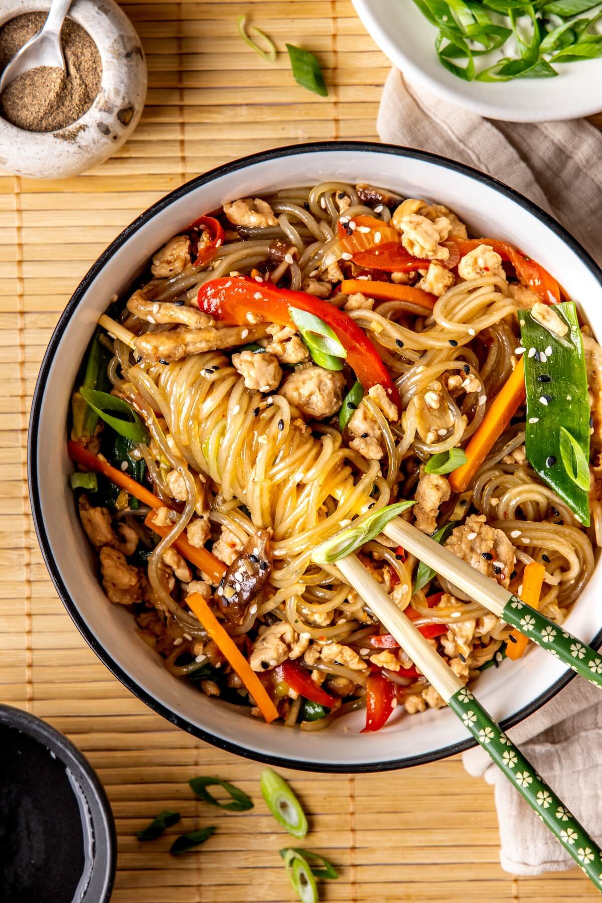 Korean Glass Noodle Stir Fry Japchae - Olivia Adriance