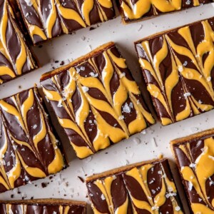 No Bake Peanut Butter Cookie Dough Bars with Chocolate Ganache - Olivia Adriance