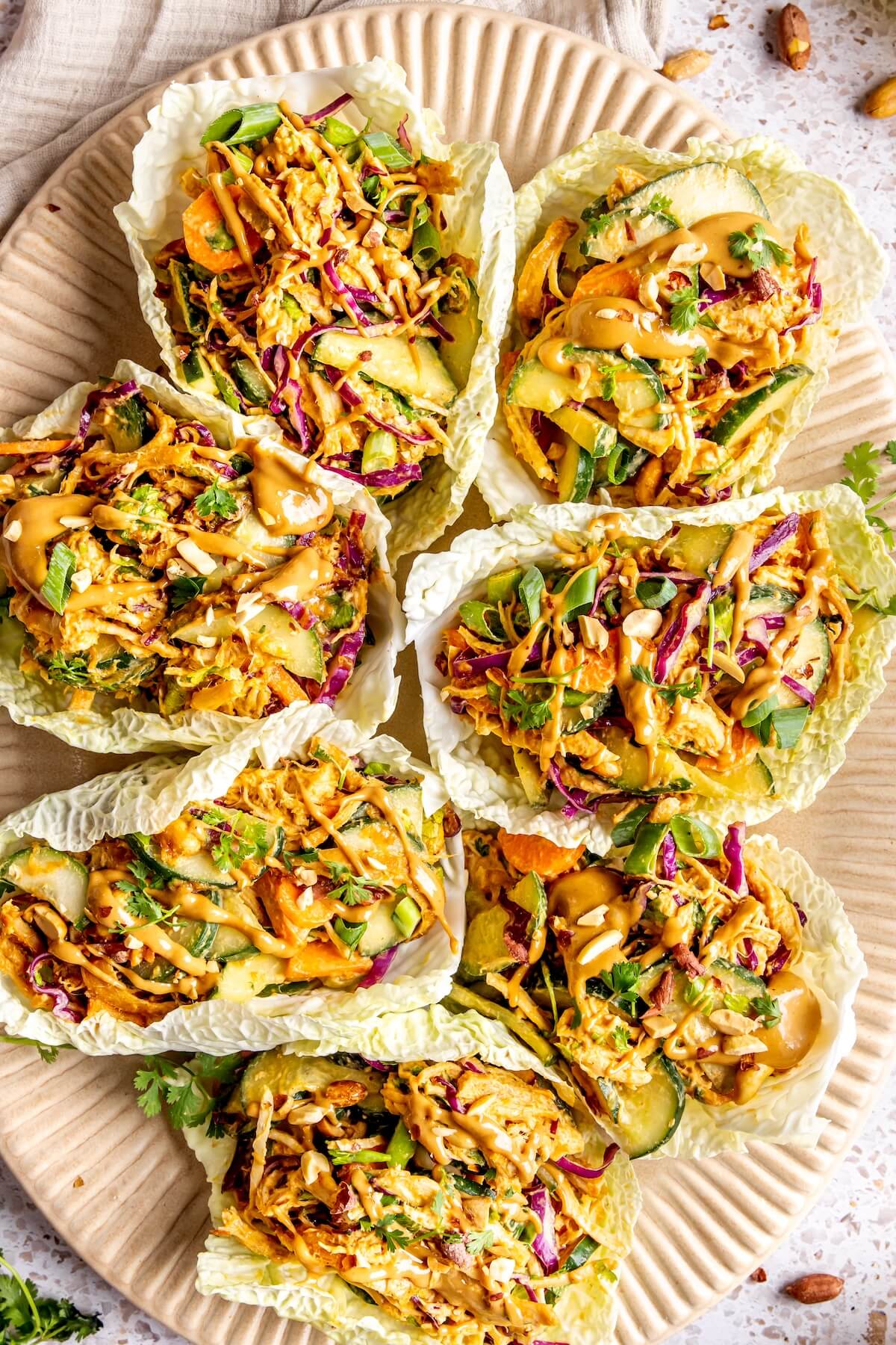 Peanut Satay Lettuce Cups - Olivia Adriance