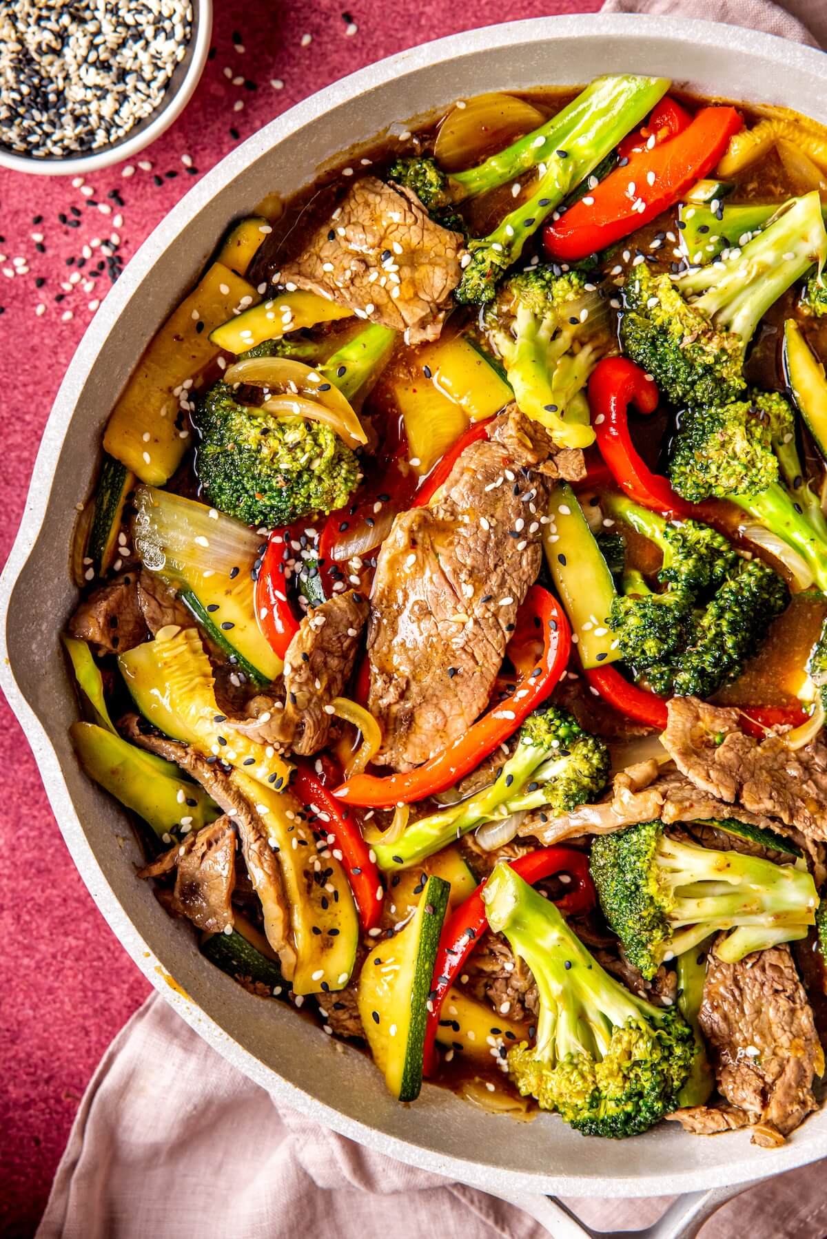 Saucy Skirt Steak Stir Fry - Olivia Adriance