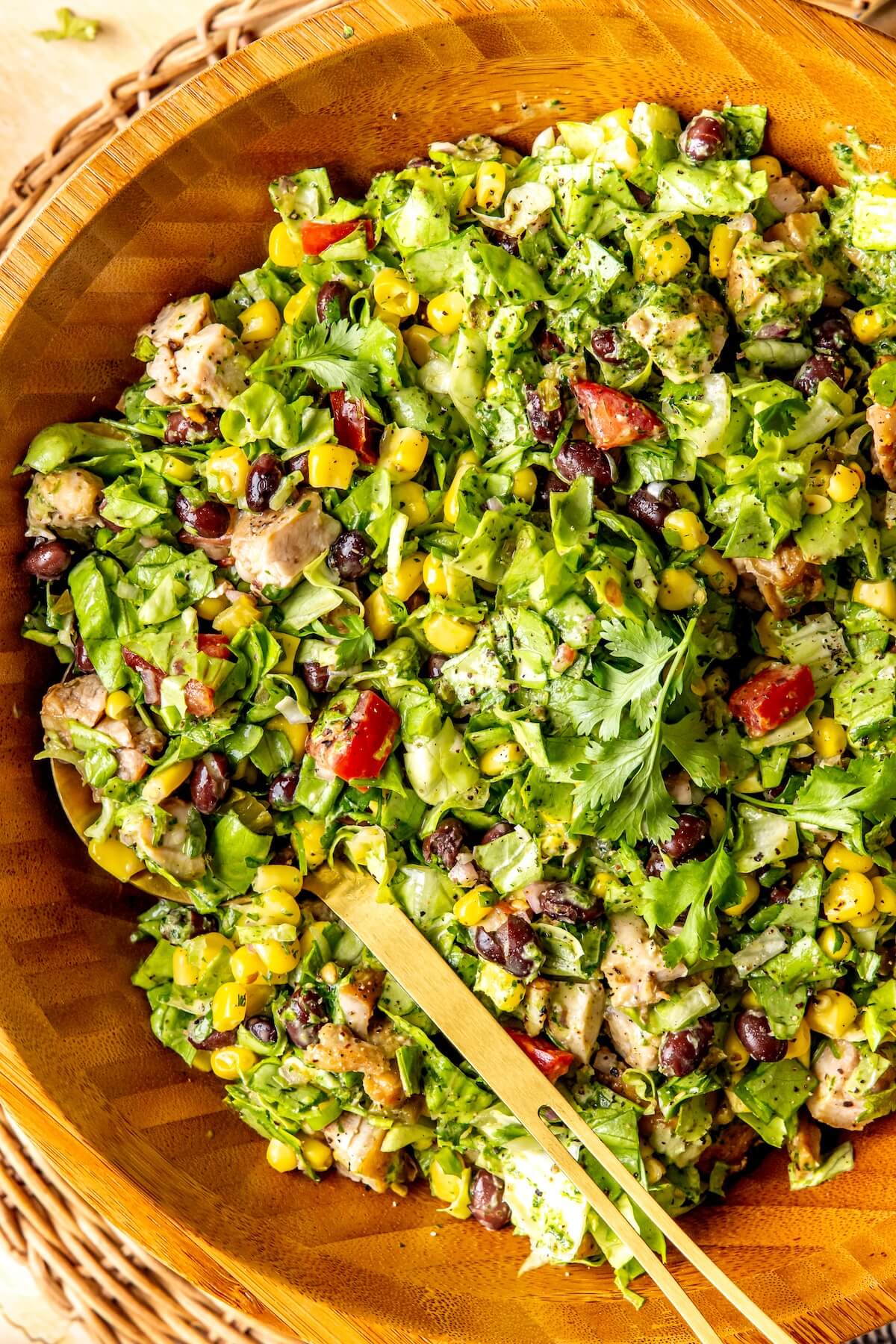 Southwestern Micro-Chopped Salad with Cilantro Lime Dressing - Olivia Adriance