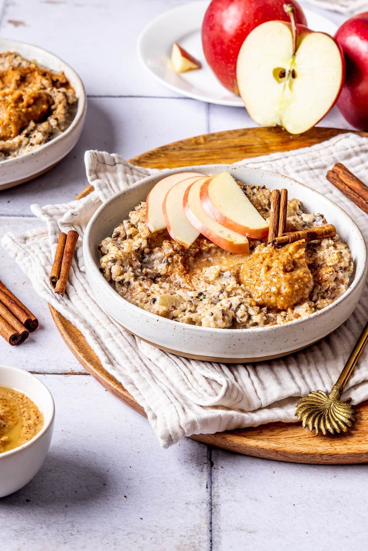 Cinnamon Apple Quinoa Breakfast Porridge - Olivia Adriance