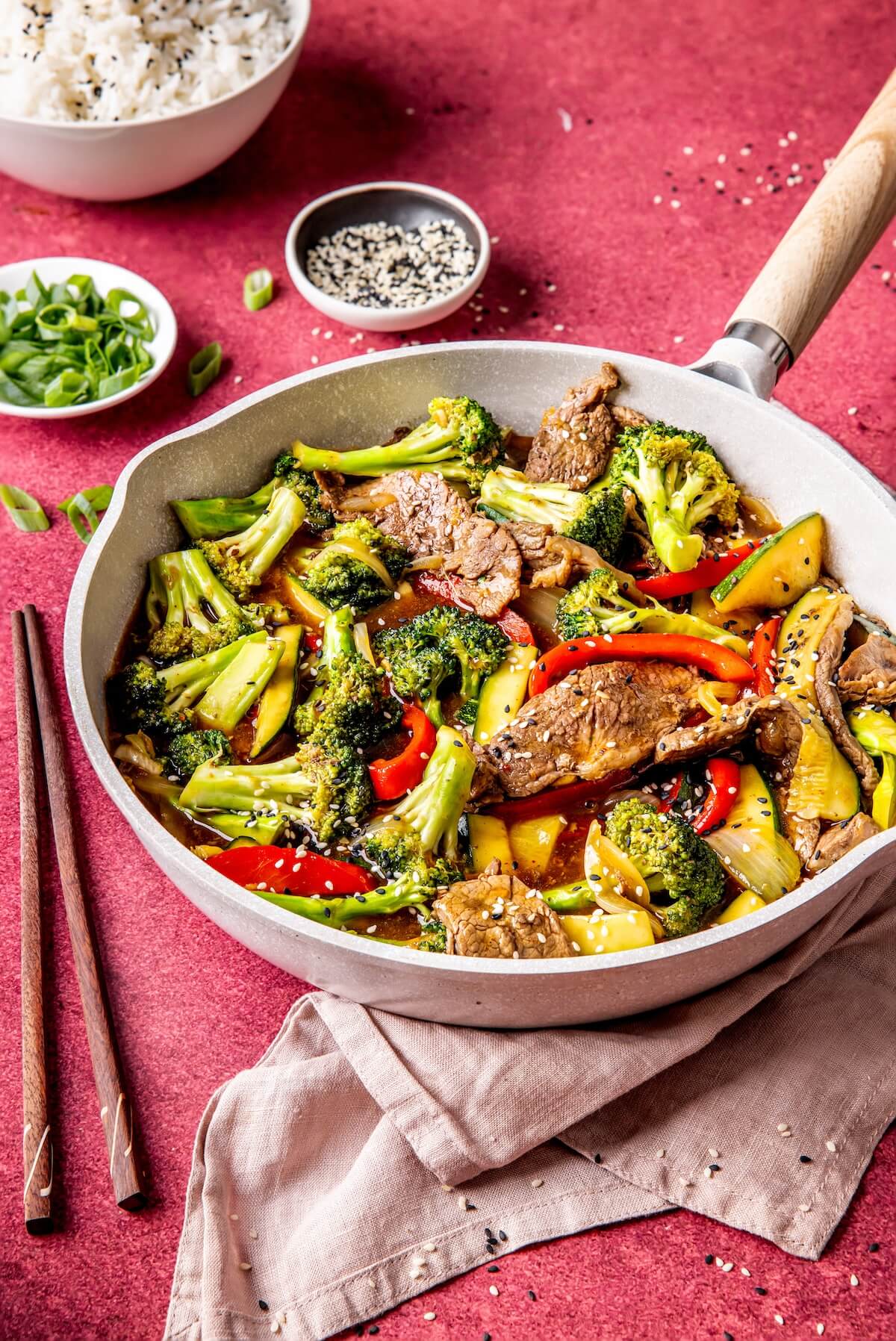 Saucy Skirt Steak Stir Fry - Olivia Adriance