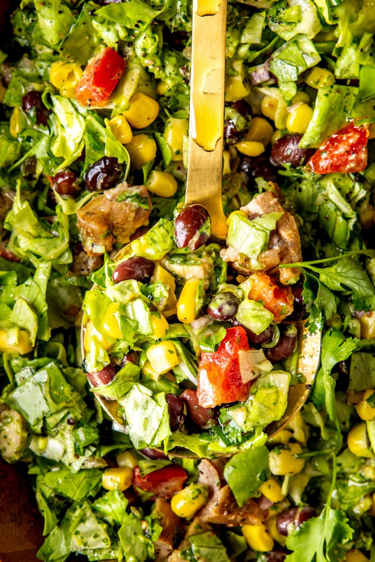 Southwestern Micro-Chopped Salad with Cilantro Lime Dressing - Olivia Adriance