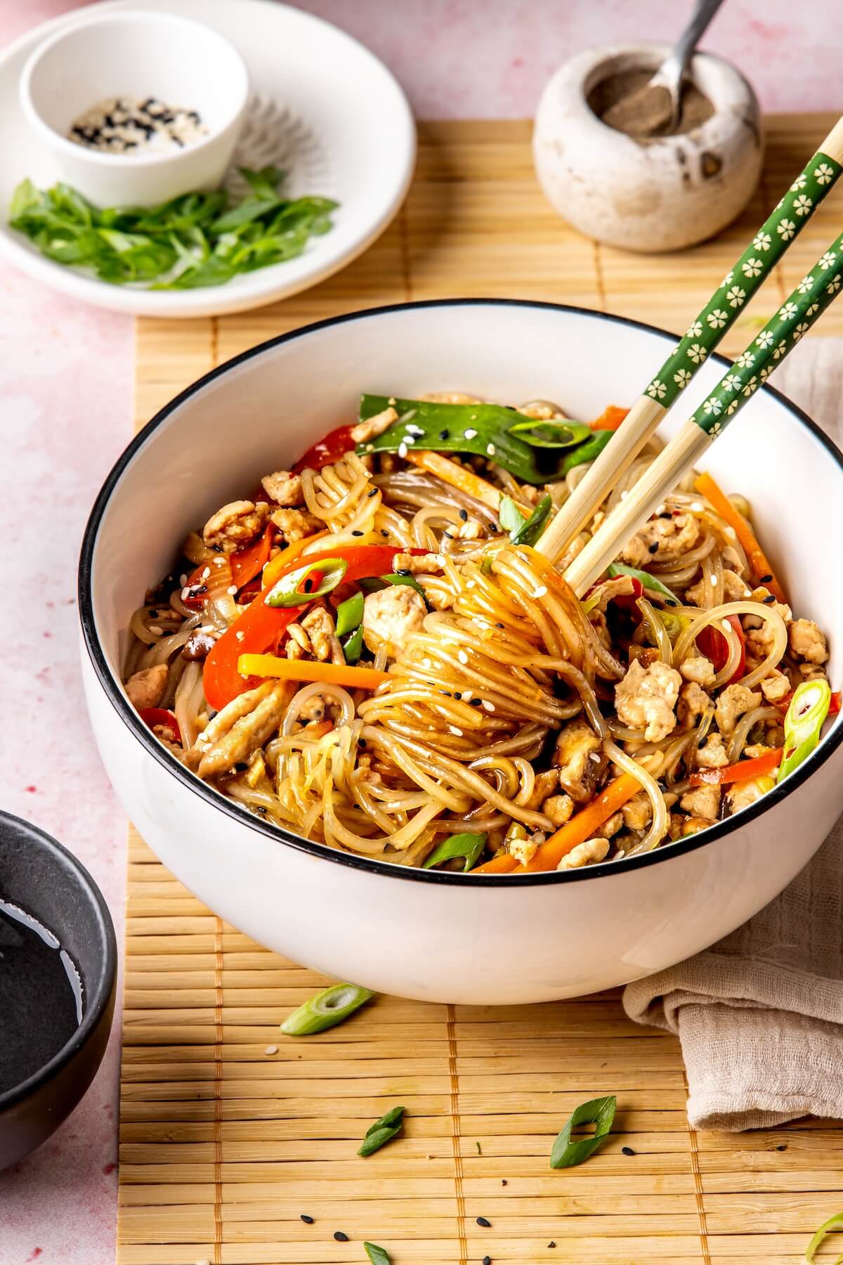 Korean Glass Noodle Stir Fry Japchae - Olivia Adriance