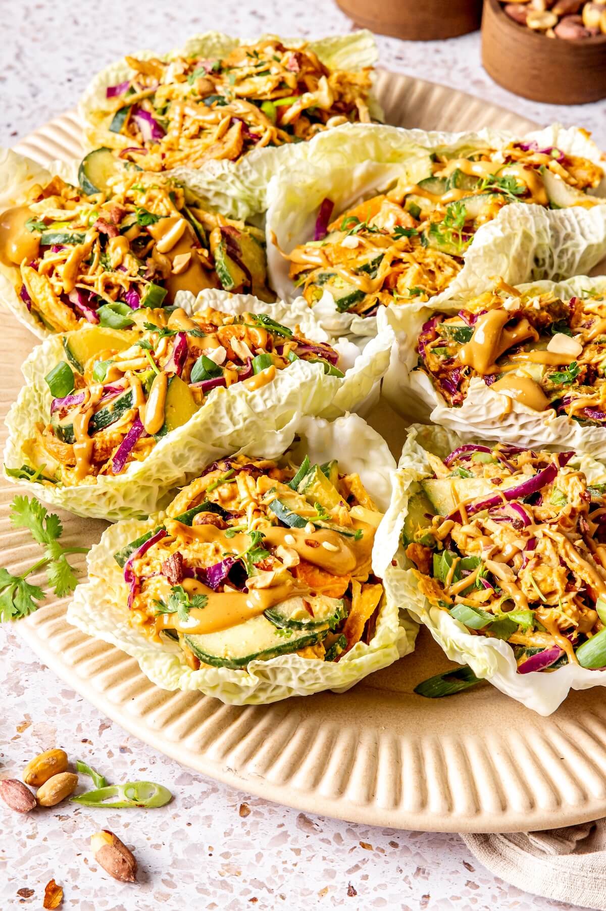 Peanut Satay Lettuce Cups - Olivia Adriance