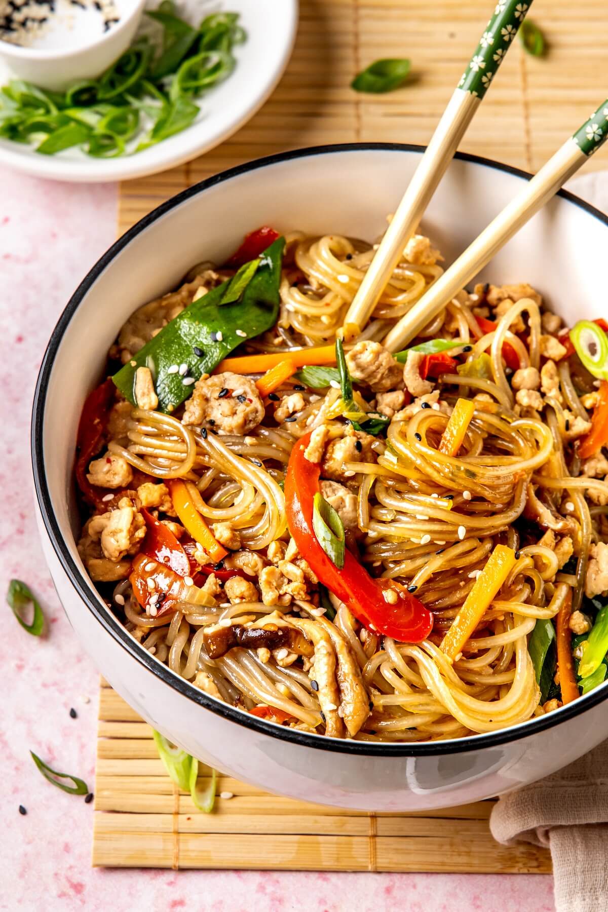 Korean Glass Noodle Stir Fry Japchae - Olivia Adriance