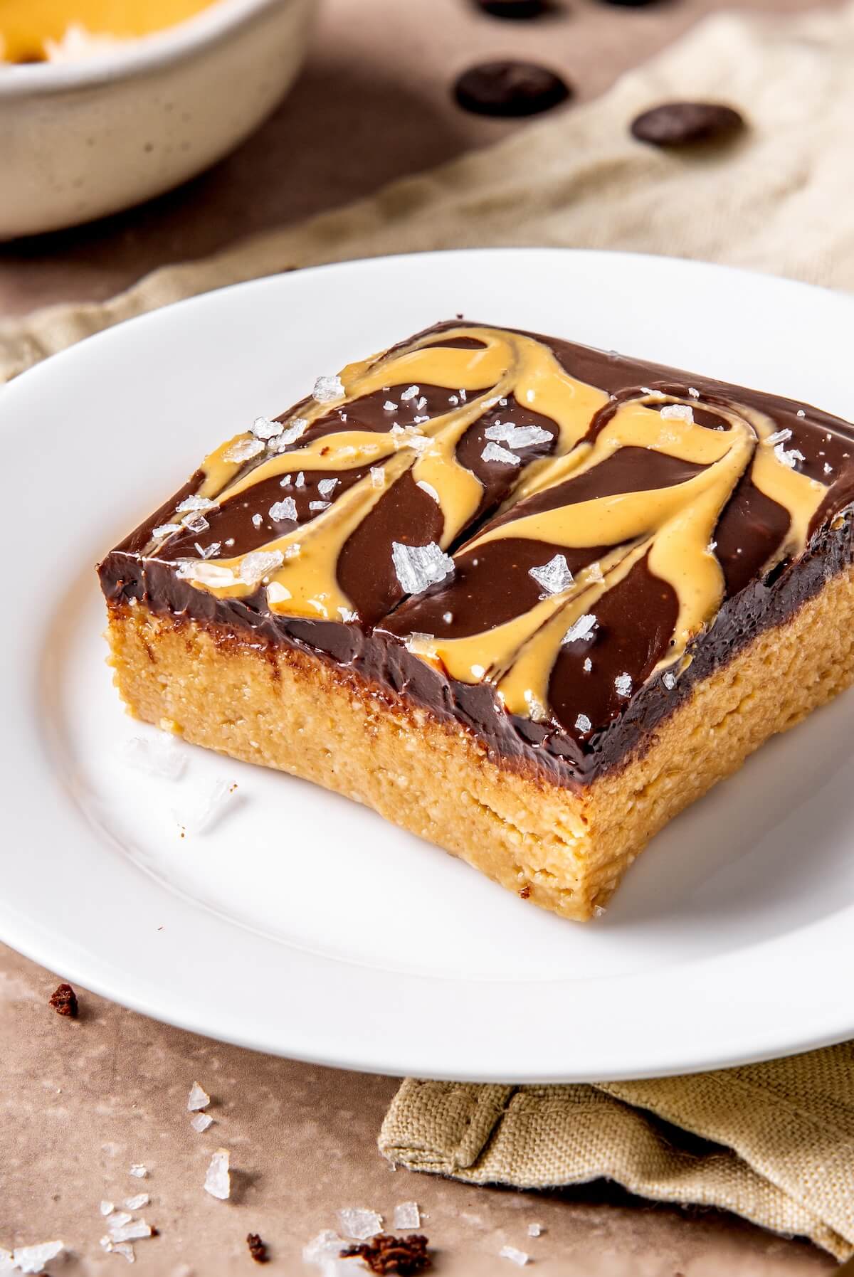 No Bake Peanut Butter Cookie Dough Bars with Chocolate Ganache - Olivia Adriance