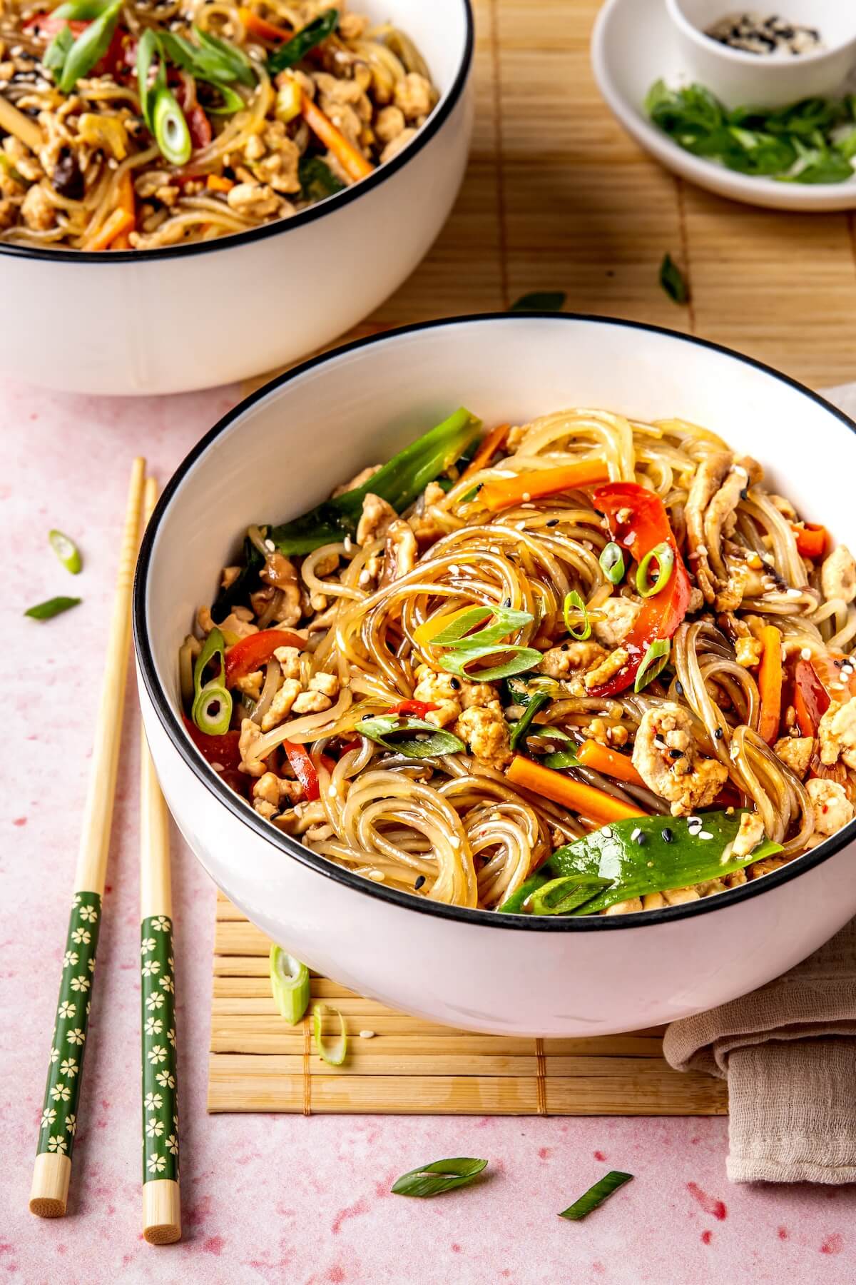 Korean Glass Noodle Stir Fry Japchae - Olivia Adriance