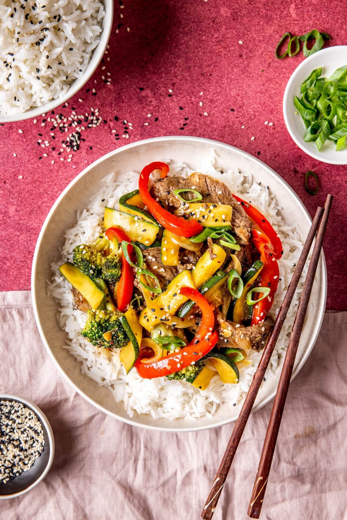 Saucy Skirt Steak Stir Fry - Olivia Adriance